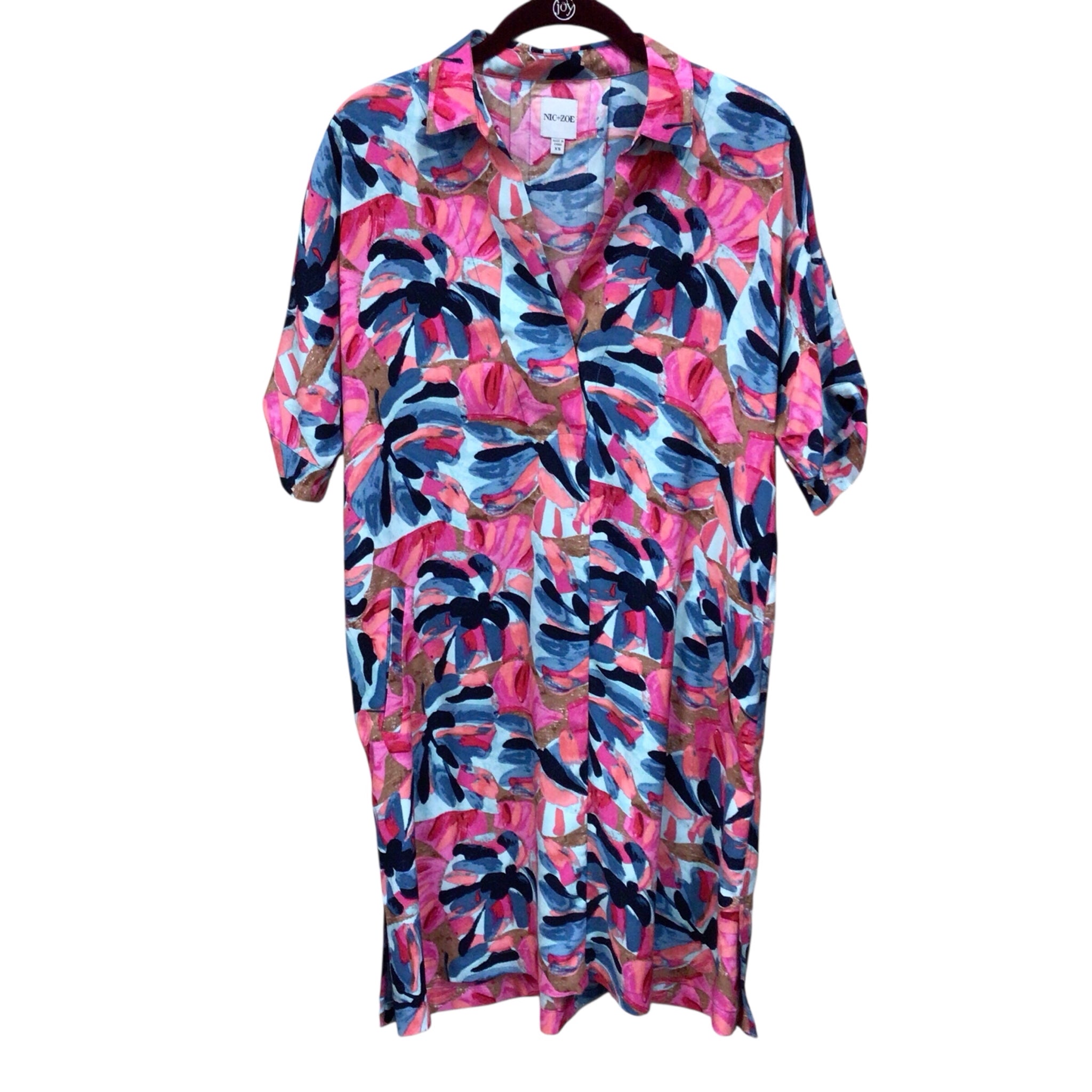 Nic+Zoe "Devon Firework Foliage" Short Sleeve Dress Size Extra Small