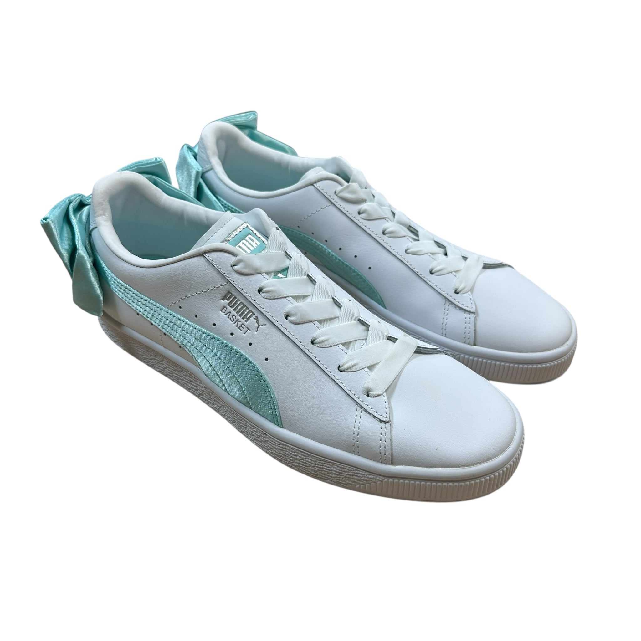 Puma Basket Bow Jr Island Paradise White Sneakers Women's Size 8.5
