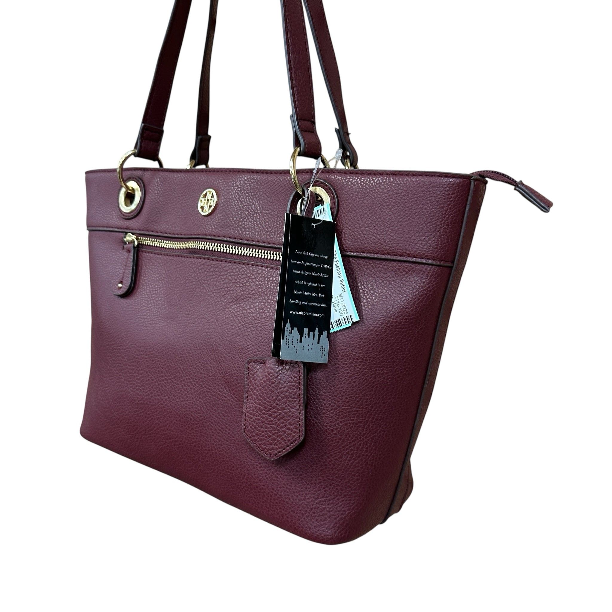 Nicole Miller Burgundy Shoulder Bag NWT