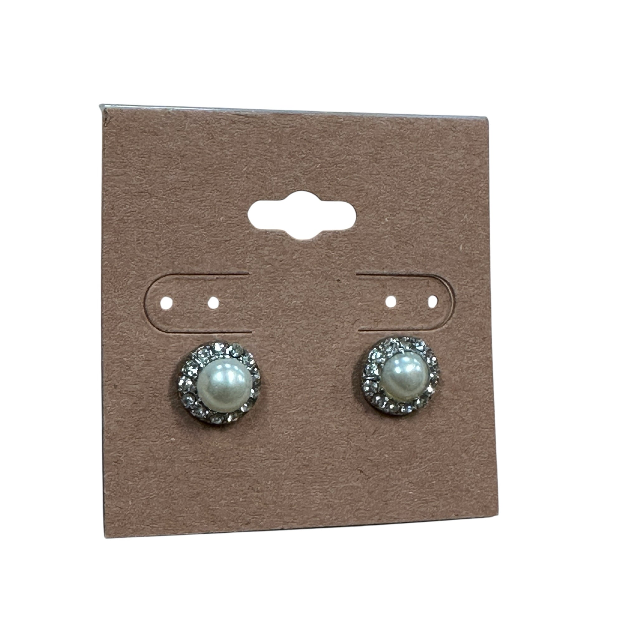 Rhinestone & Pearl Post Earrings