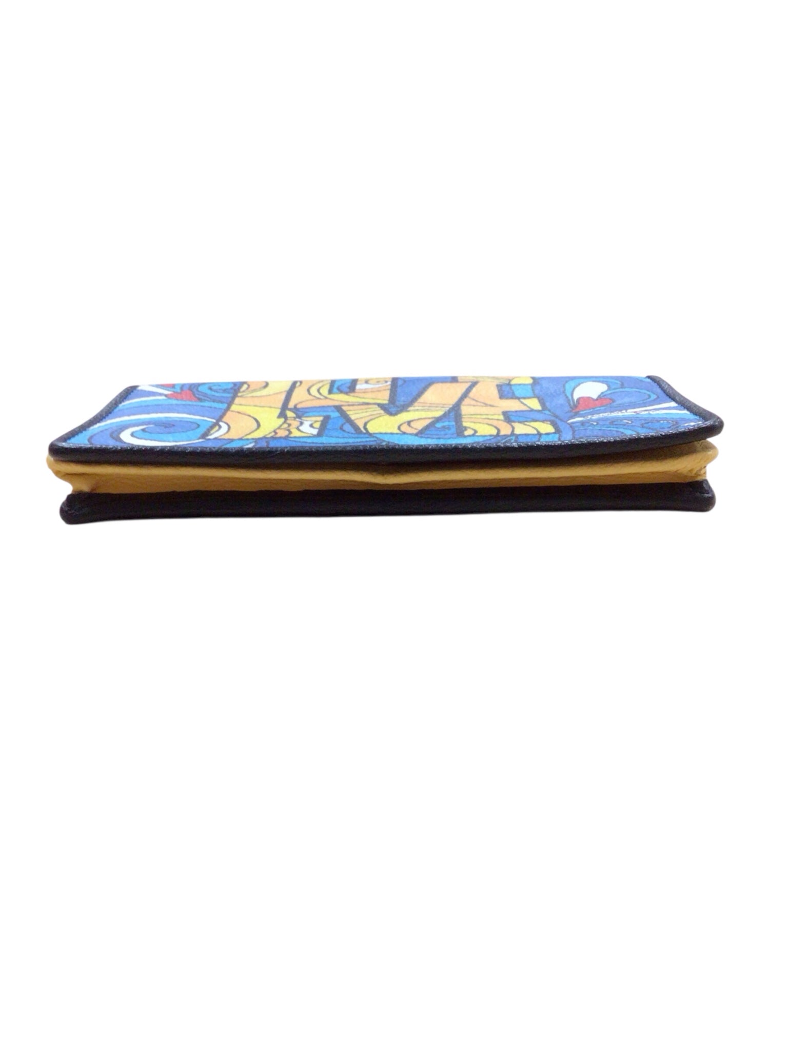 Brighton "Love Groove" Blue & Yellow Slim Wallet Crossbody Bag