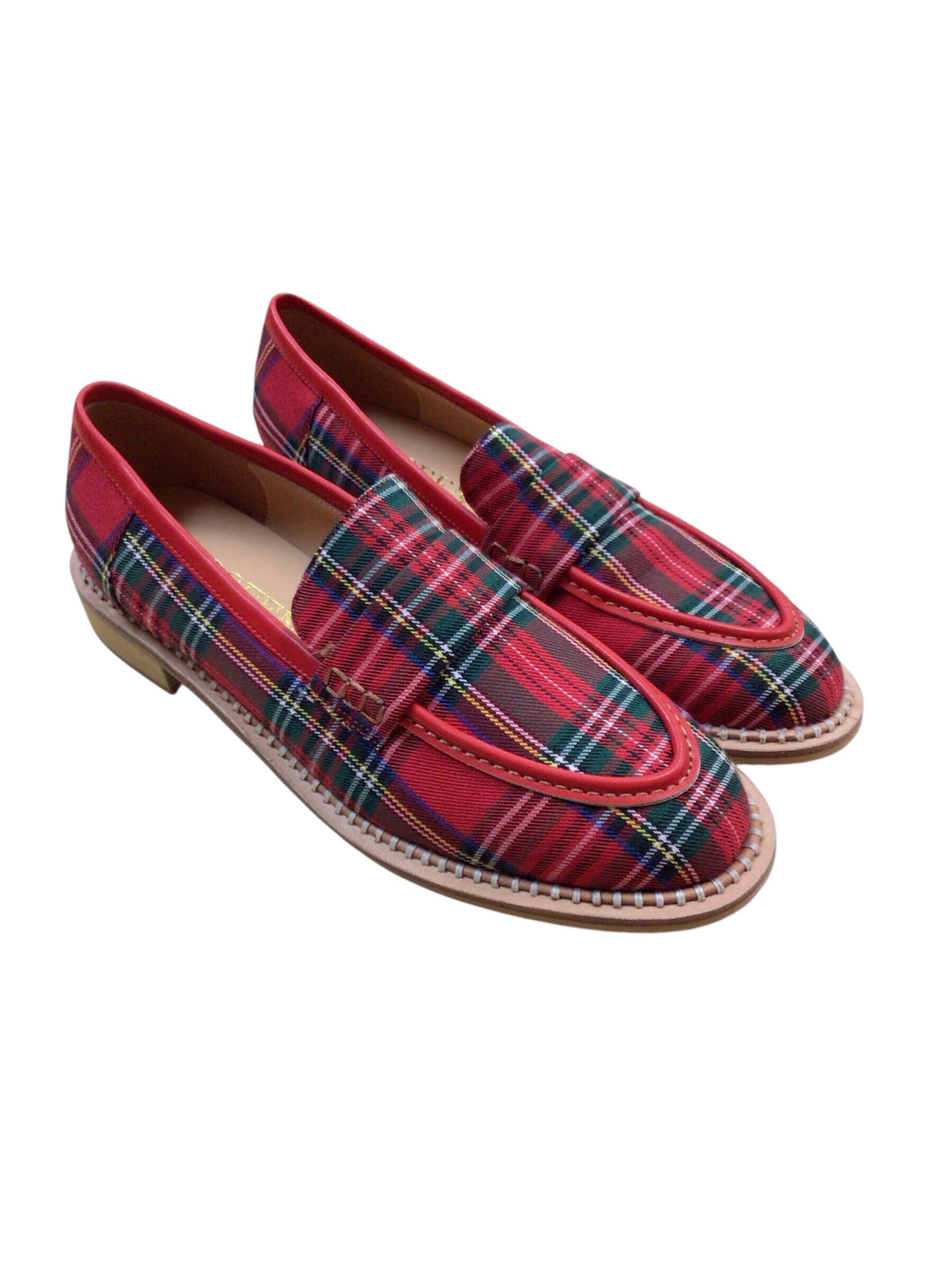Fogeena Red Plaid Loafers Size 10.5