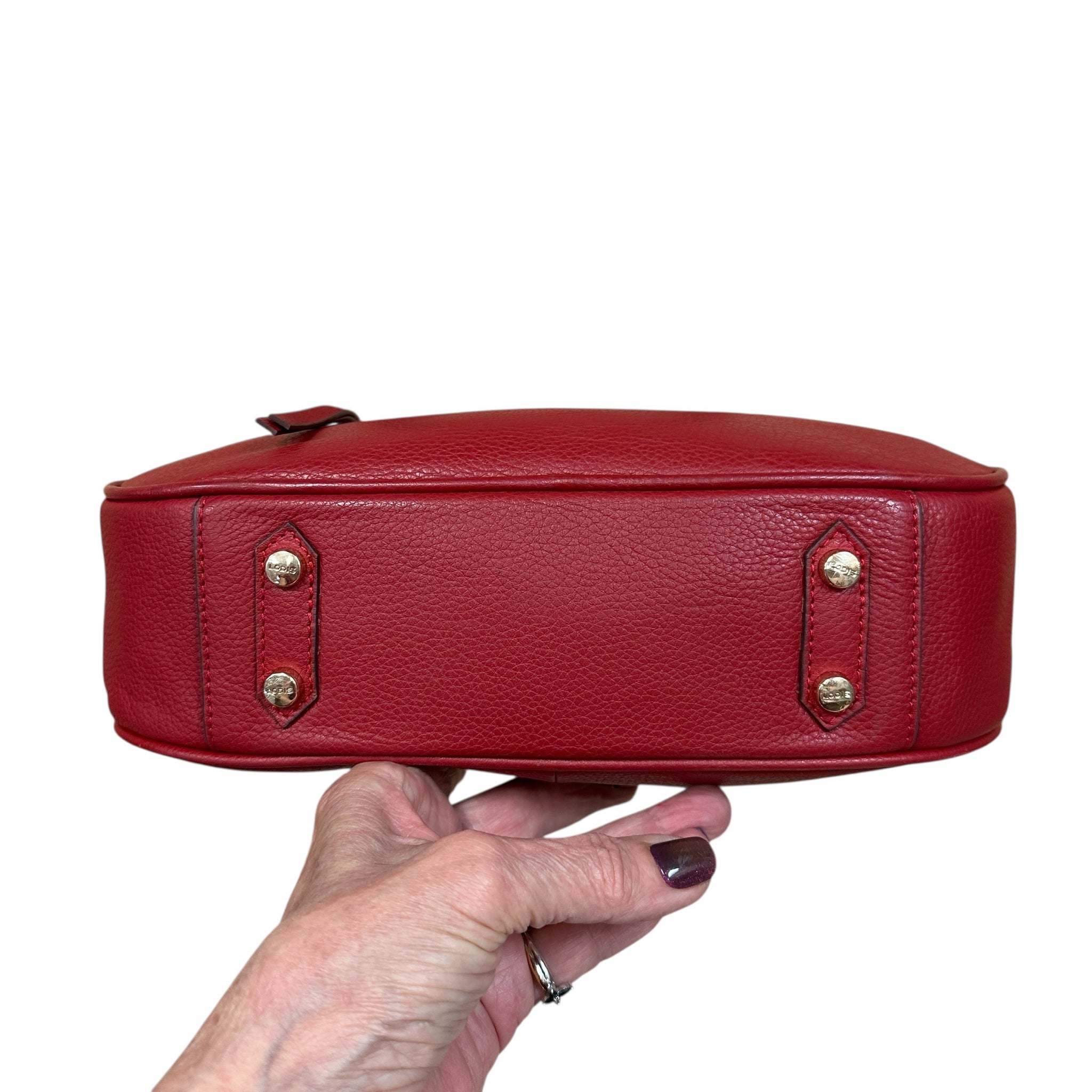 Lodis Kimberly Red Leather Crossbody Bag