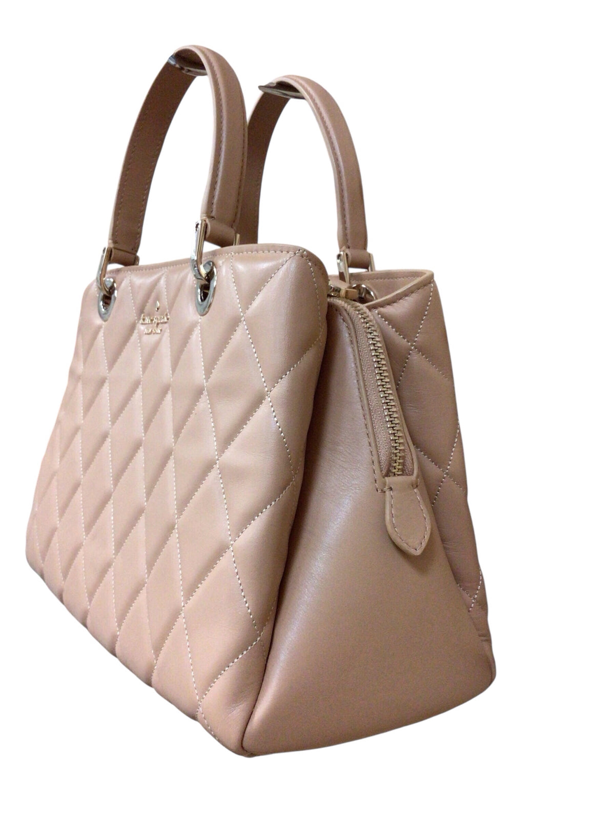 Kate Spade "Carey" Tan Quilted Leather Crossbody Bag