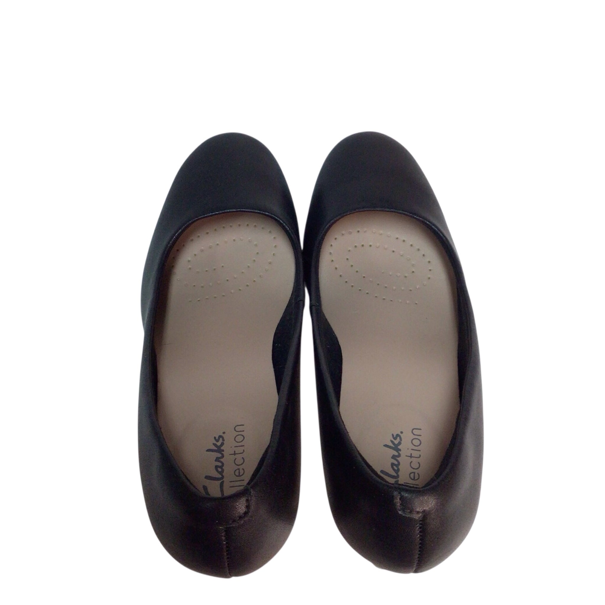 Clarks Amber Joy Black Leather Heels Size 6.5