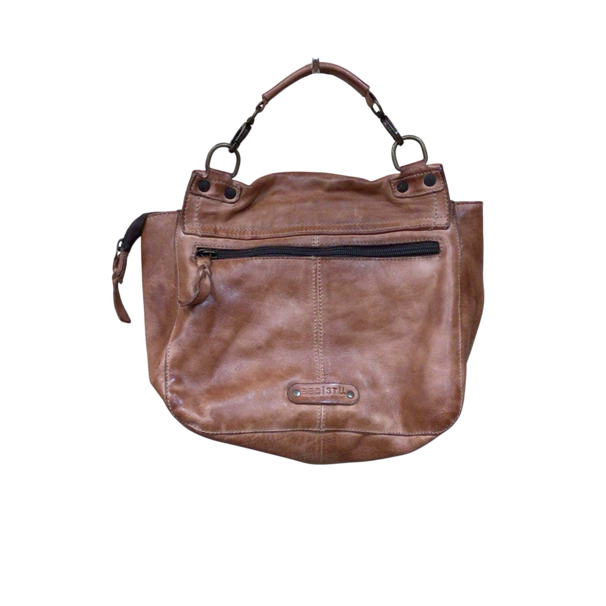 Bed Stu Bathsheba Brown Leather Satchel Crossbody Bag