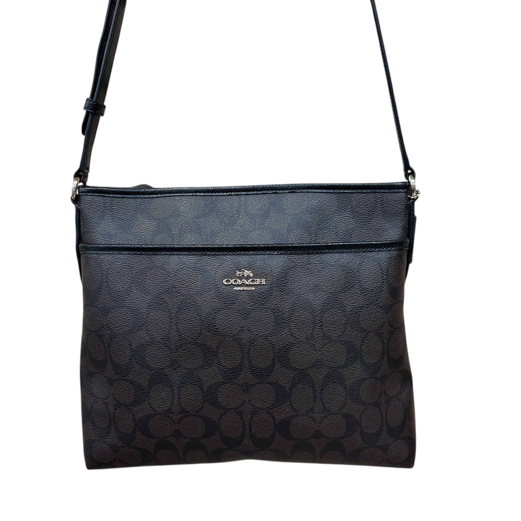 Coach Dark Brown Signature Leather Crossbody Bag