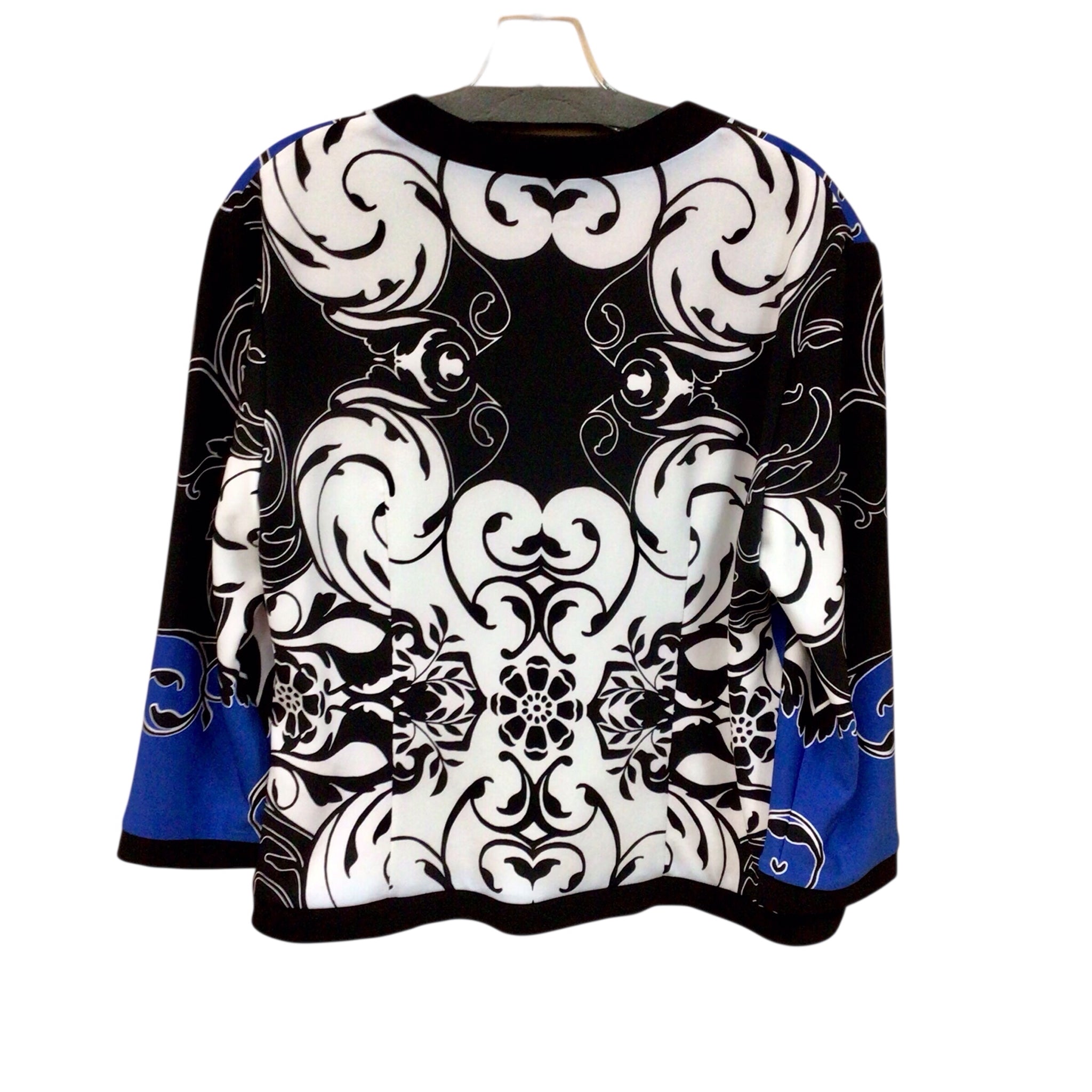 Joseph Ribkoff Black & Blue Zip Up Jacket Size 16