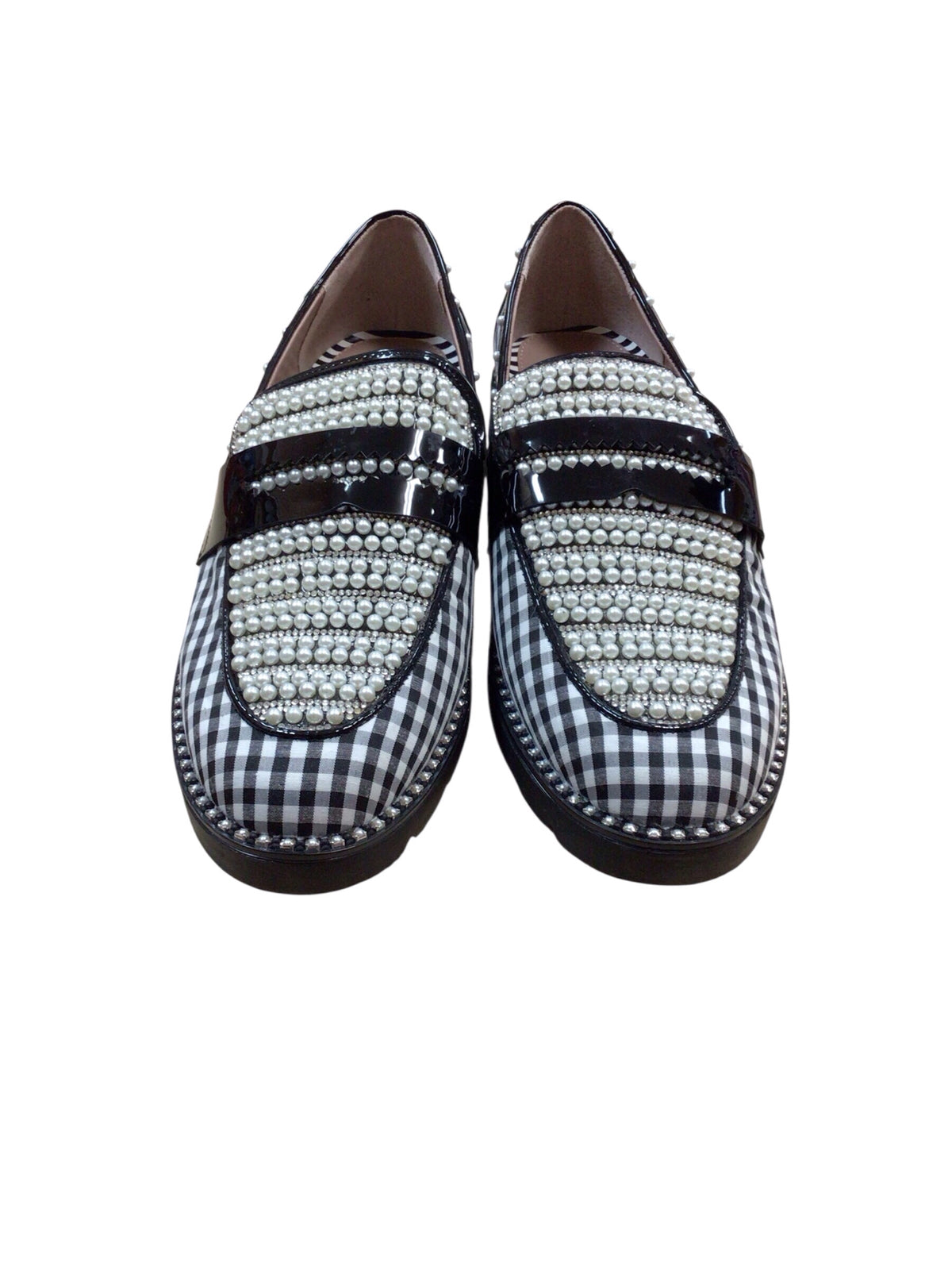 Betsey Johnson Darian Black White Loafers Size 11
