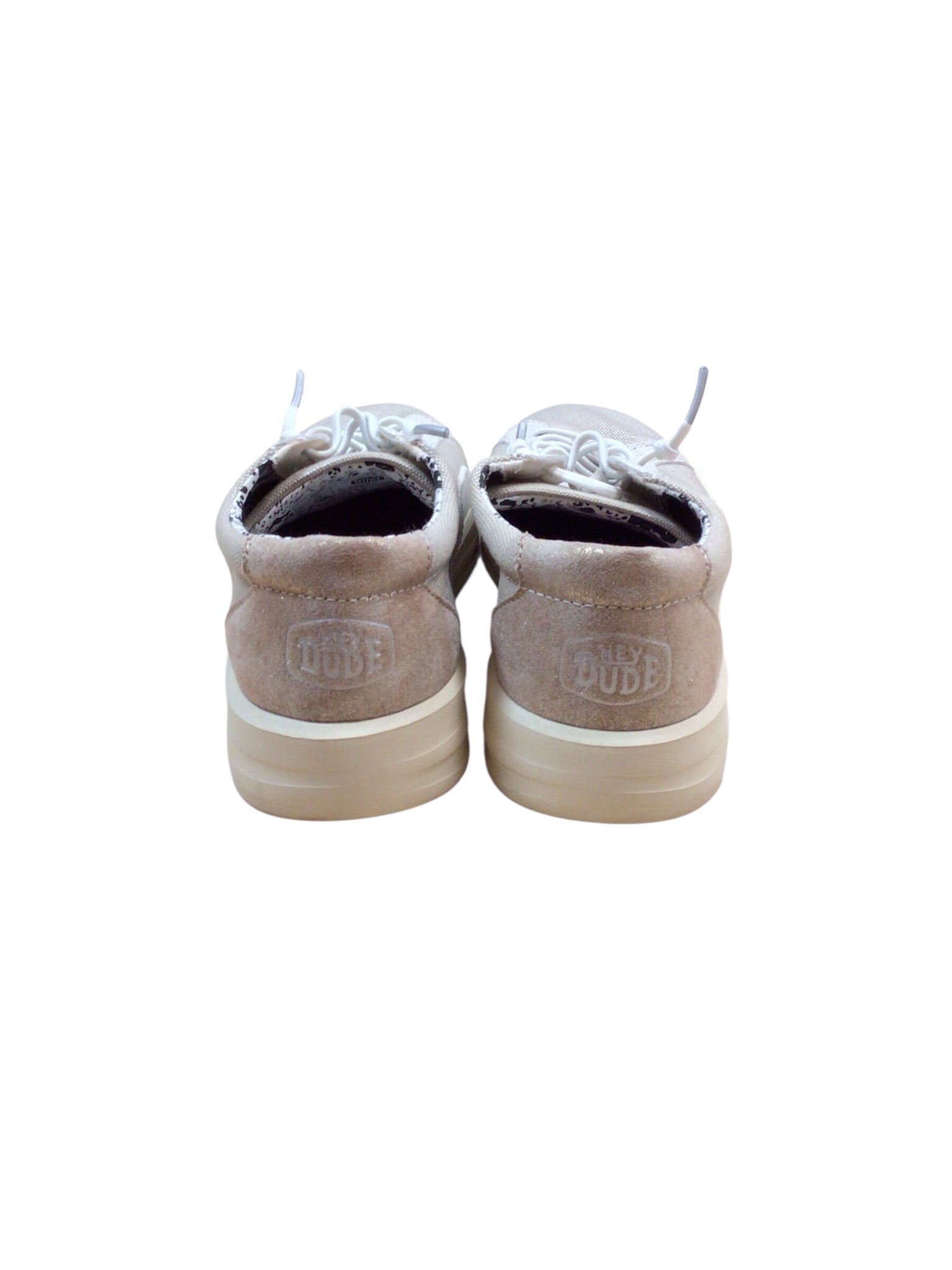 Hey Dude "Karina" Gold Shimmer Lace Up Shoes Size 7W
