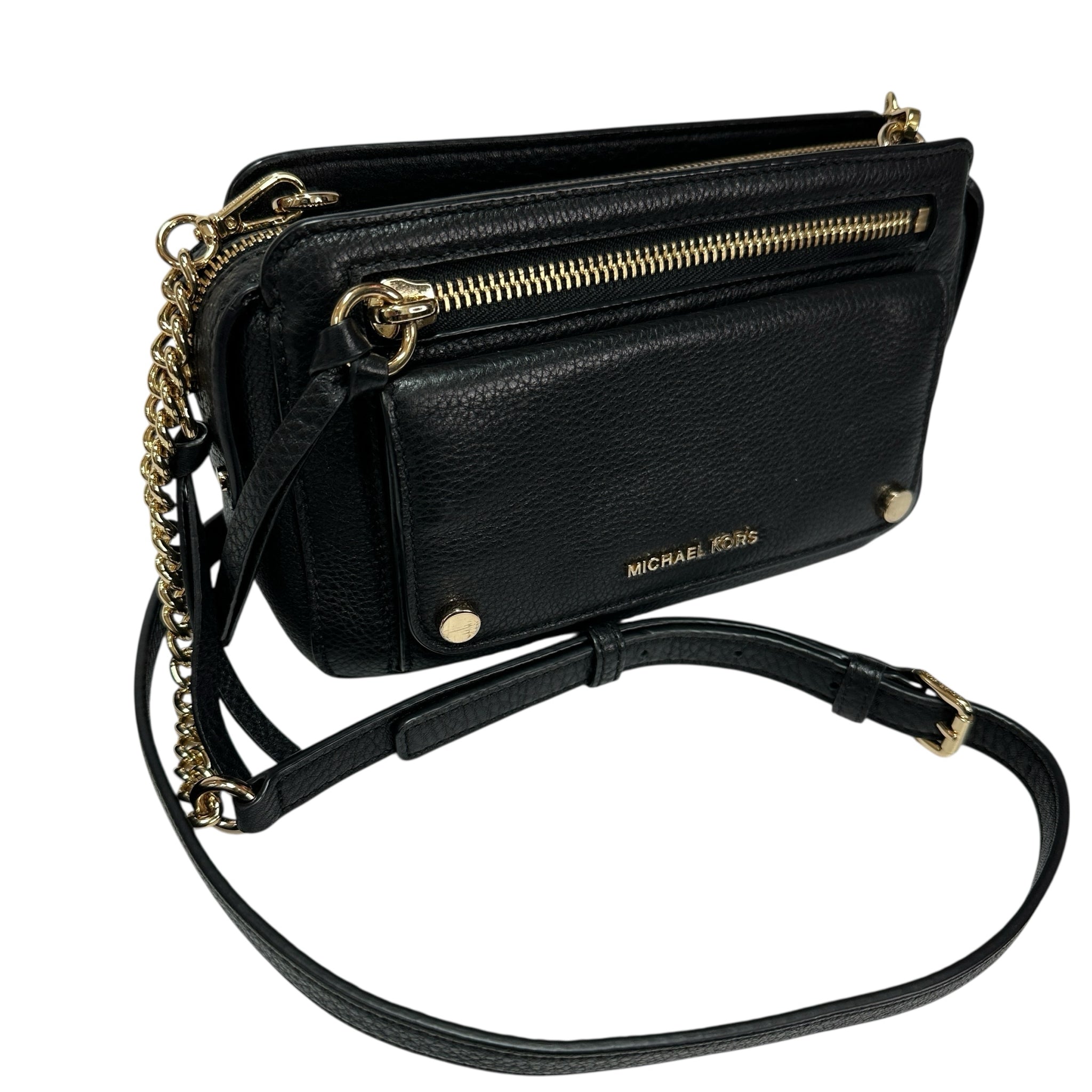 MICHAEL Michael Kors Mitchell Small Leather Crossbody Bag Black