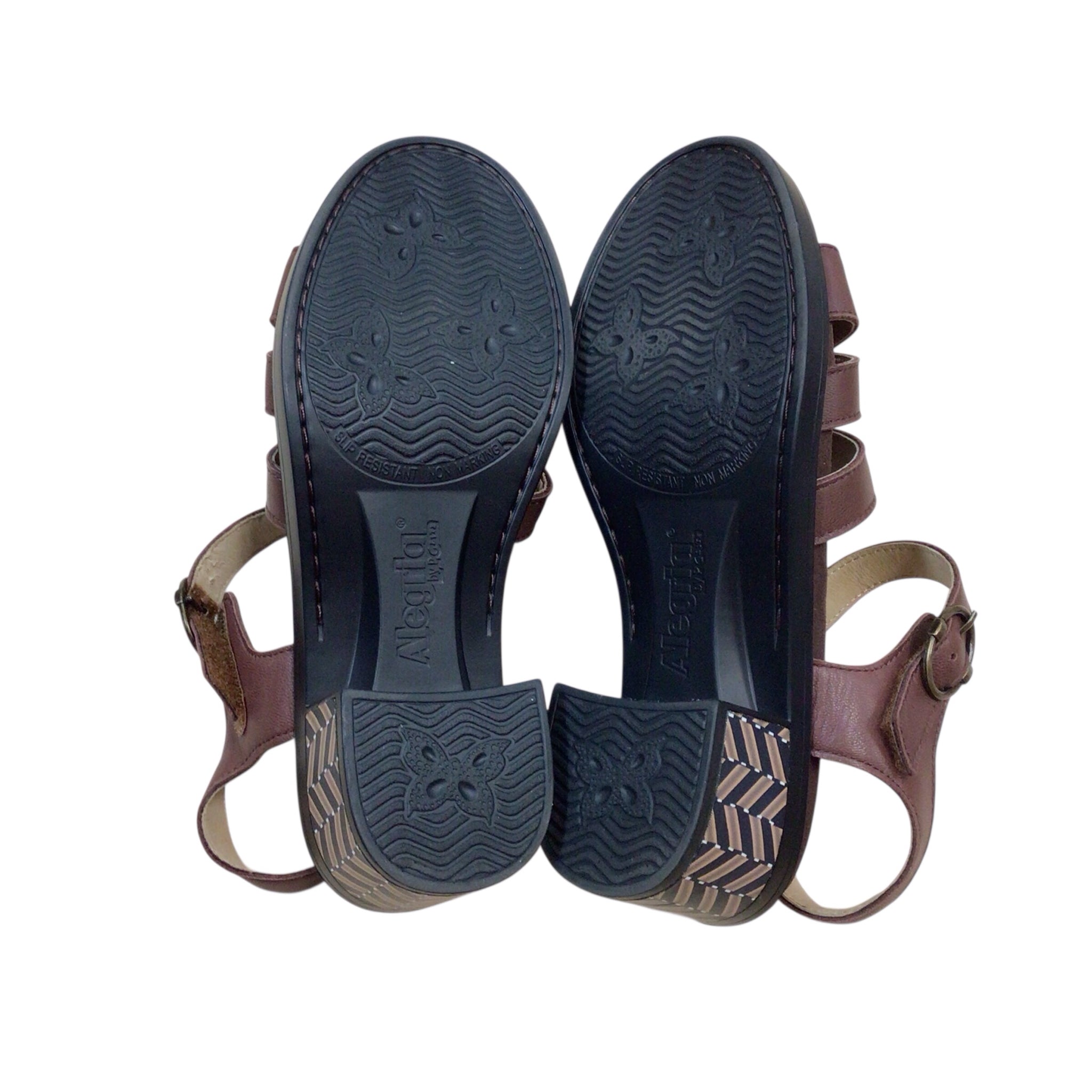 Alegria "Tasia" Mocha Leather Sandals Size 6
