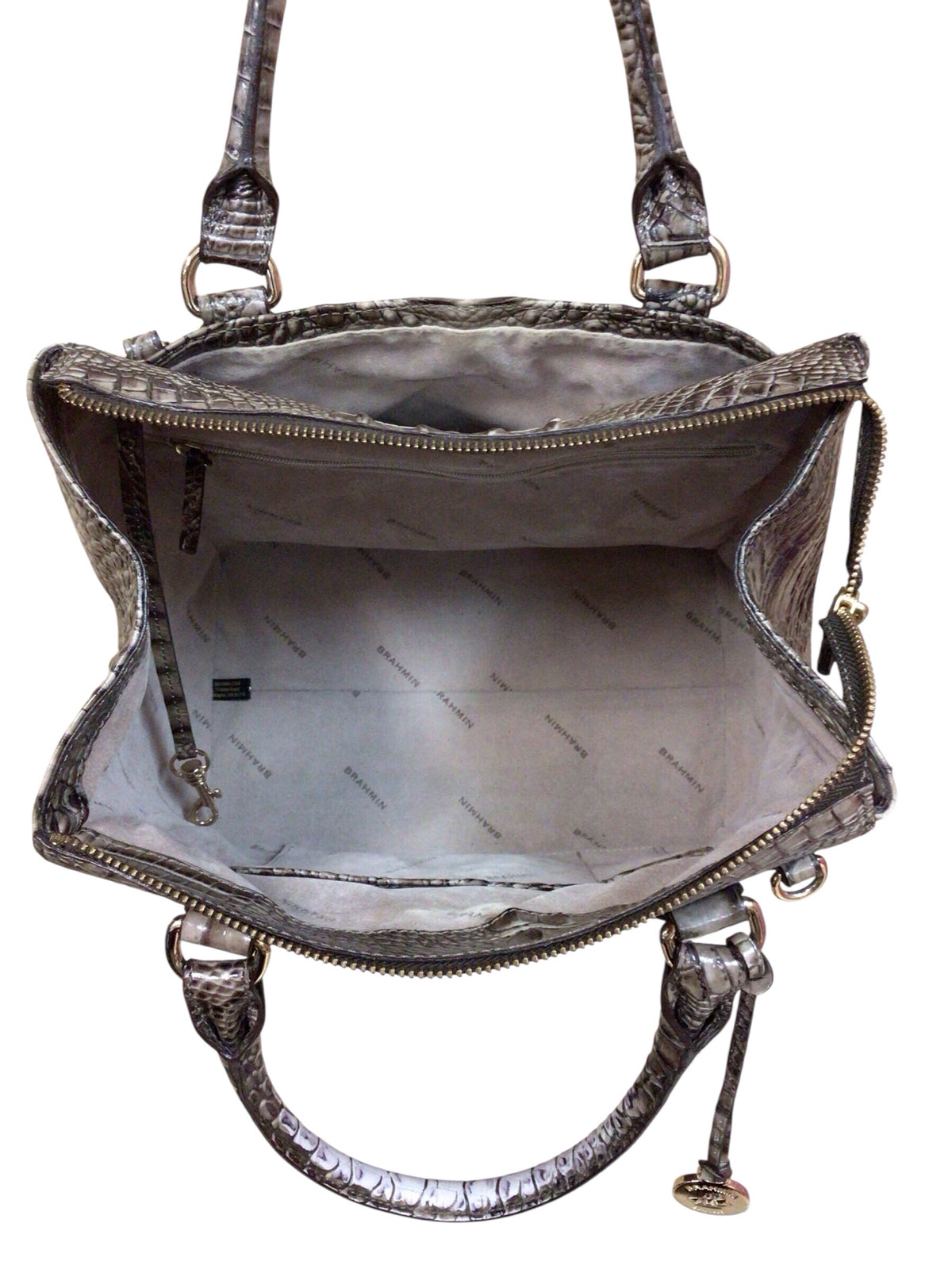 Brahmin "Marissa" Croc-Embossed Leather Crossbody Satchel