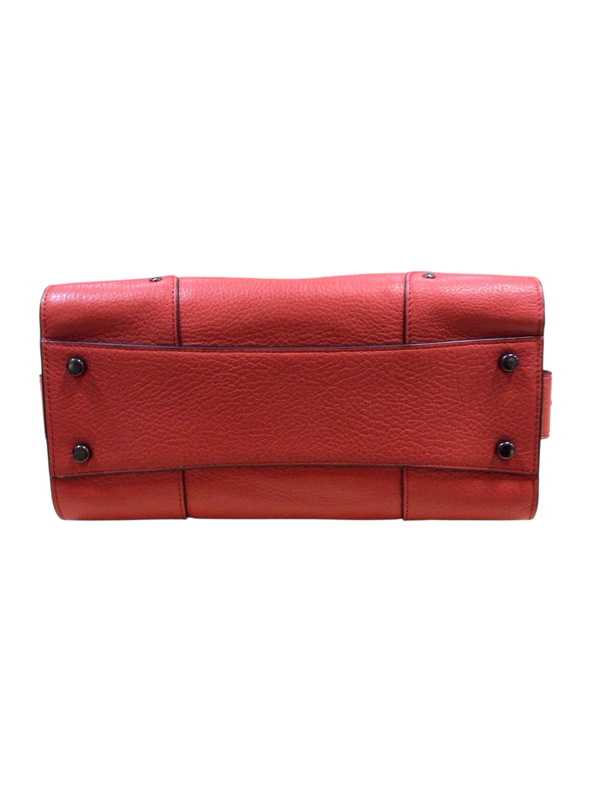 Coach 37779 "Mercer 24" Coral Red Leather Satchel Crossbody Bag