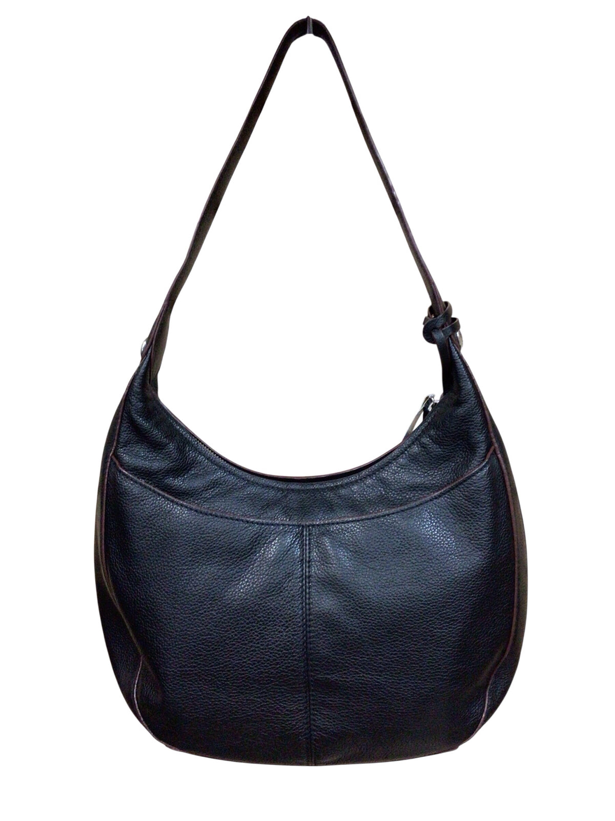 Brighton "Silvana" Black Pebbled Leather Shoulder Bag