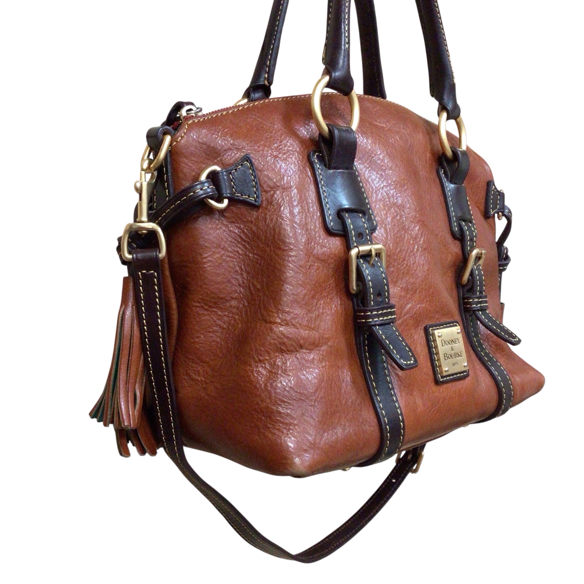 Dooney & Bourke Brown Florentine Leather Satchel Shoulder Bag
