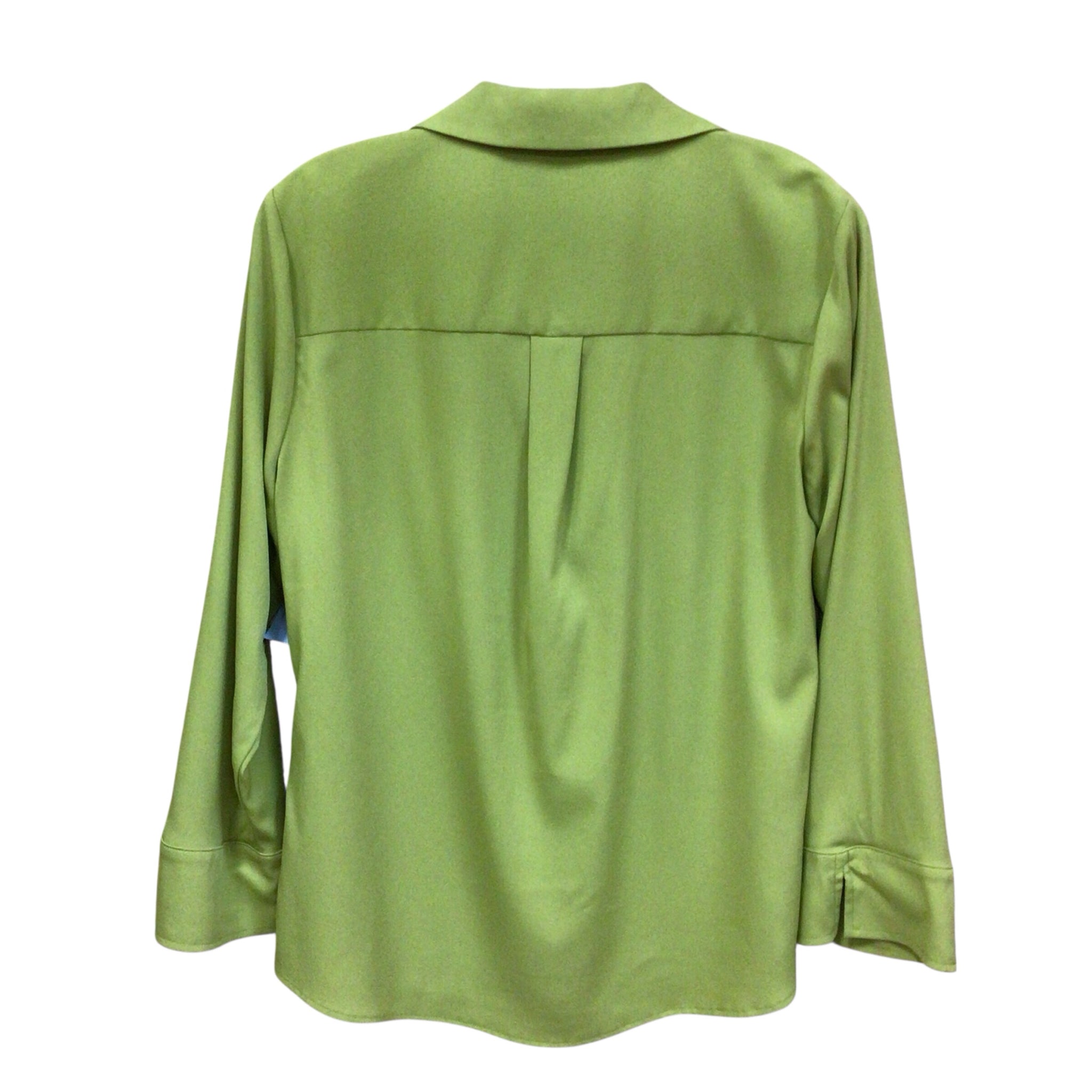 Investments Green Long Sleeve Button Up Blouse Size Medium
