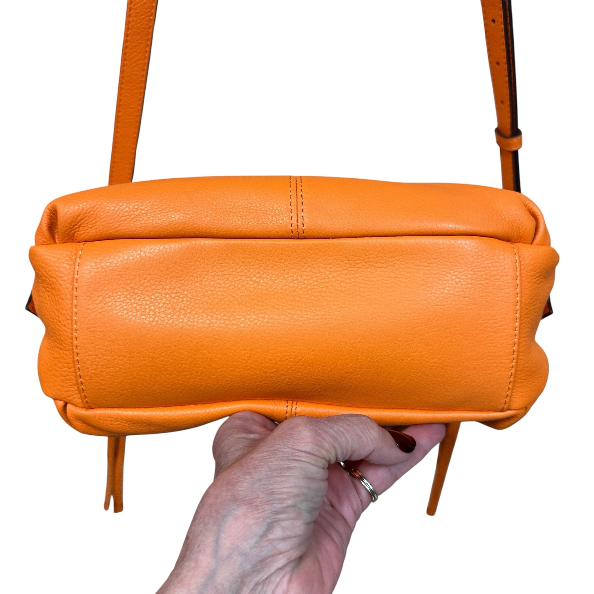 Aimee Kestenberg "Bali" Orange Leather Crossbody Bag
