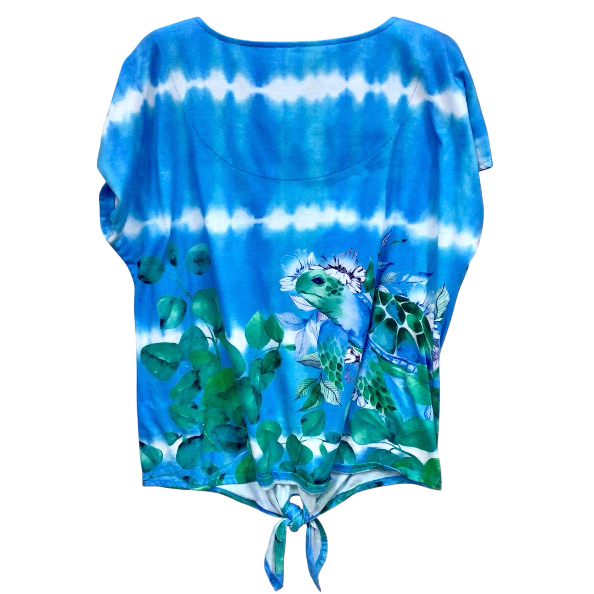 Coral Bay Turtle Embellished Short Sleeve Top Size 1X