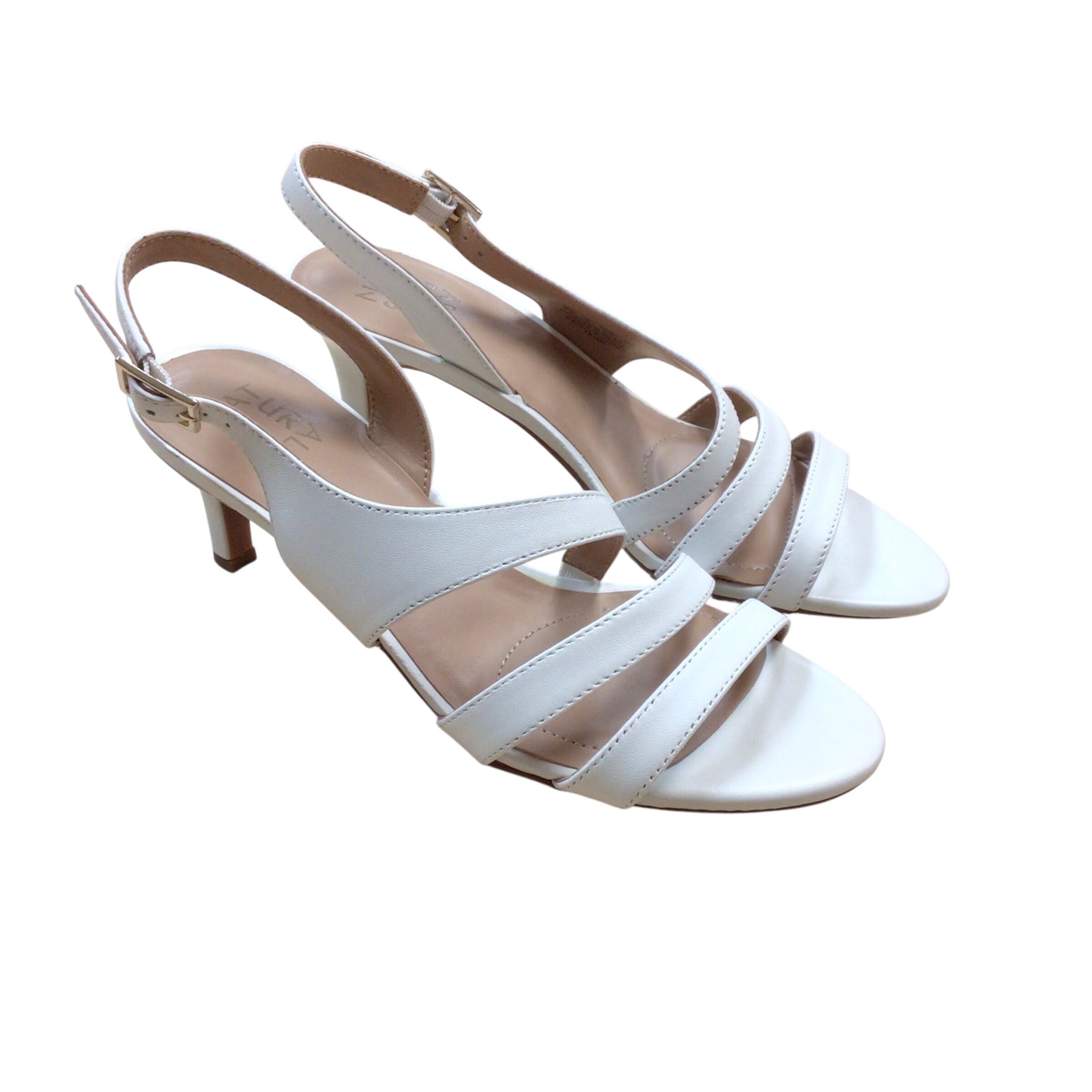 Naturalizer "Taimi" White Strappy Sandal Heels Size 8