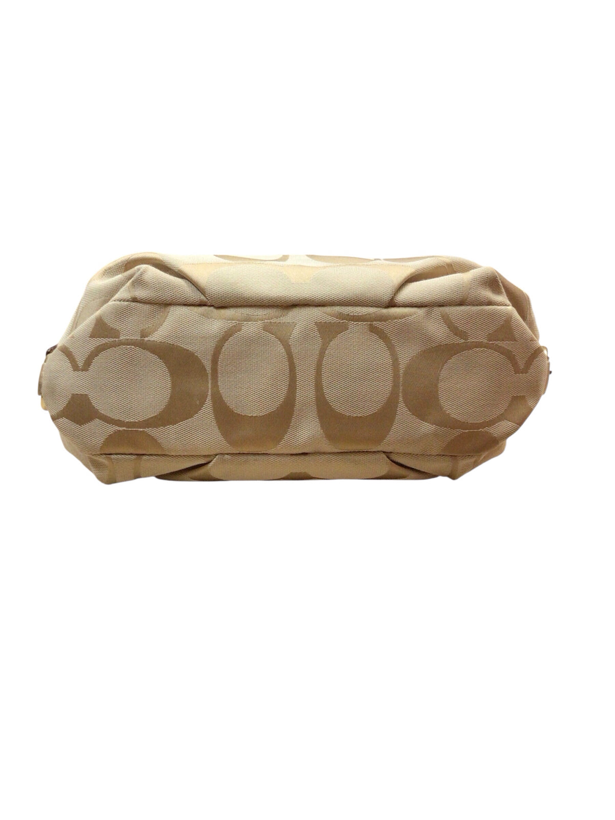 Coach F15068 East-West Hobo Gold & Tan Signature Shoulder Bag