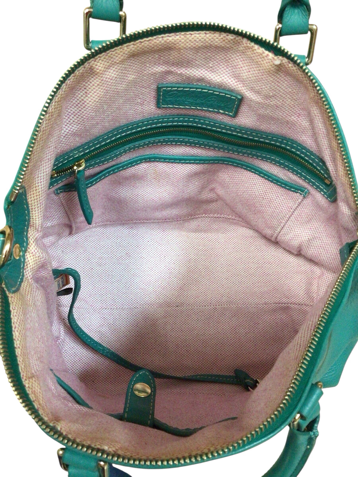 Dooney & Bourke "Dillen" Green Pebbled Leather Satchel Crossbody Bag