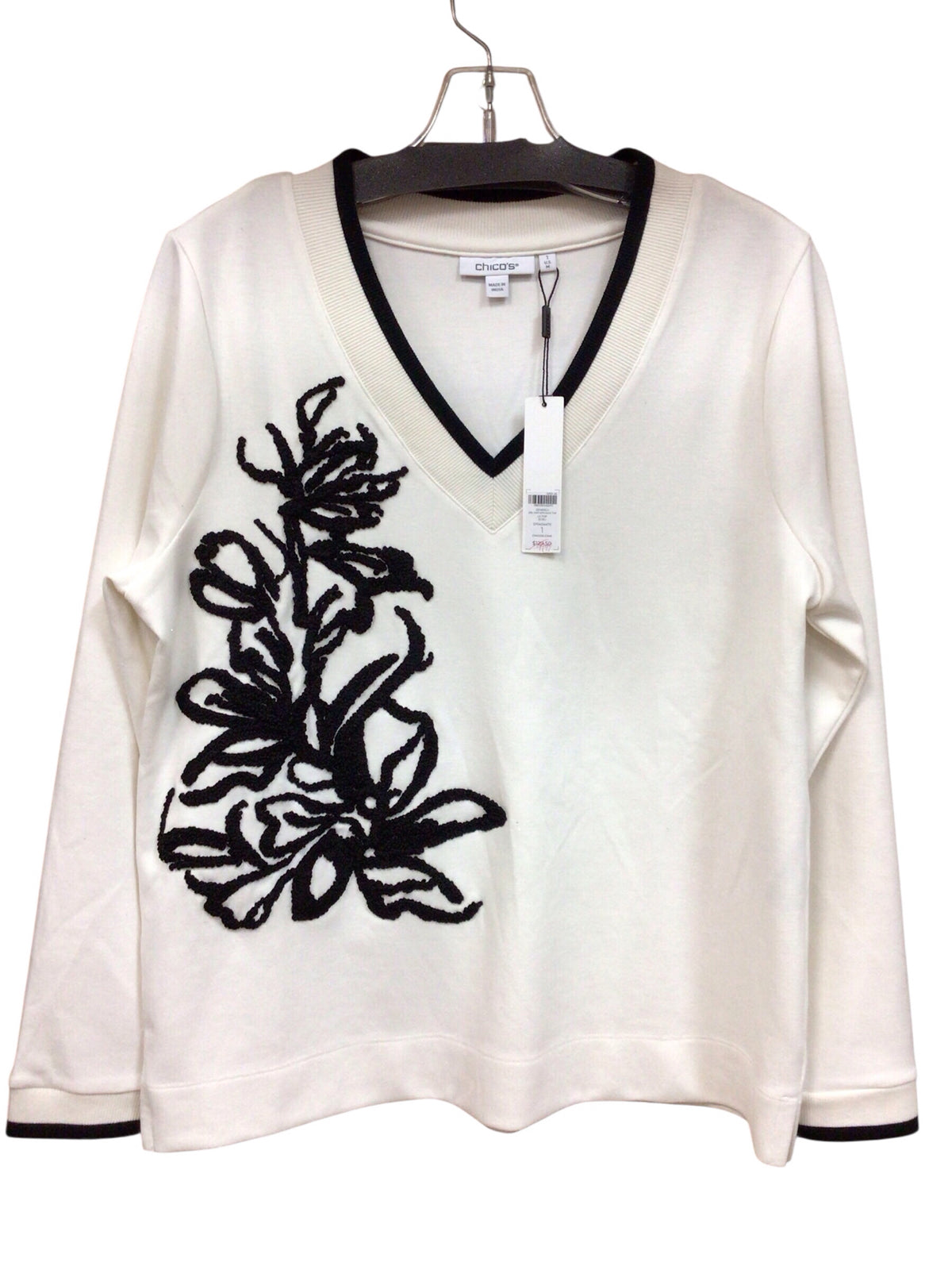 Chico's White Long Sleeve Top Size Medium NWT