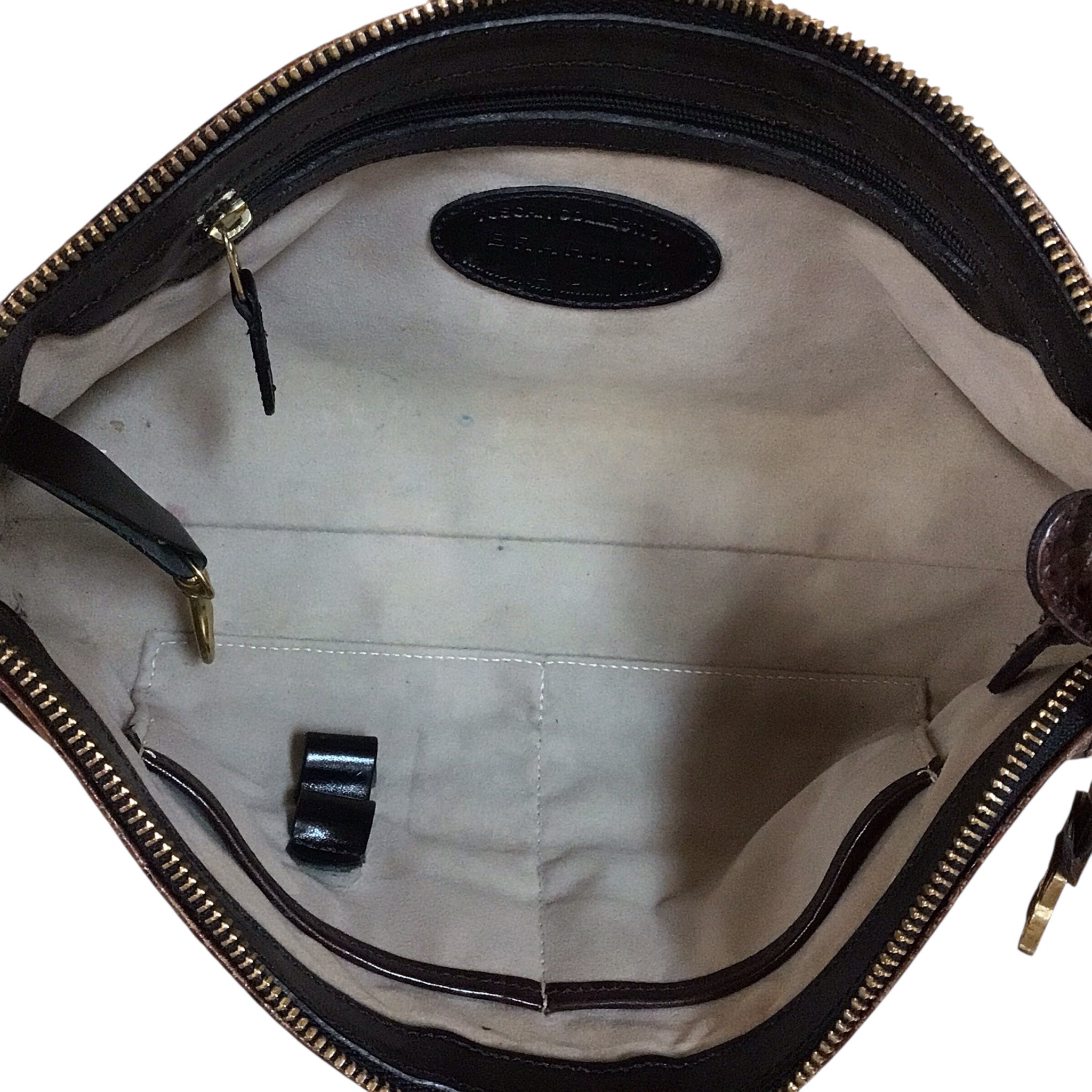 Brahmin "Marcy" Black & Brown Leather Shoulder Bag