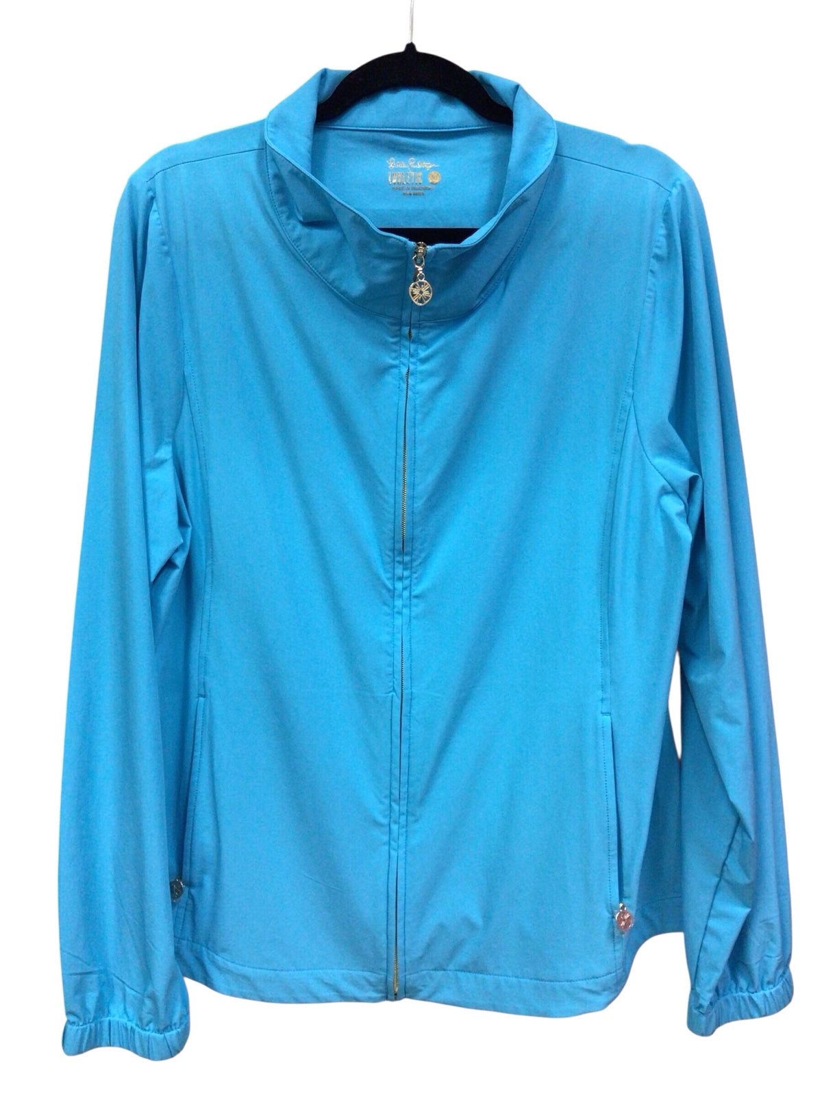 Lilly Pulitzer "Sanya" Luxletic Performance Jacket "Cumulus Blue" Size XL