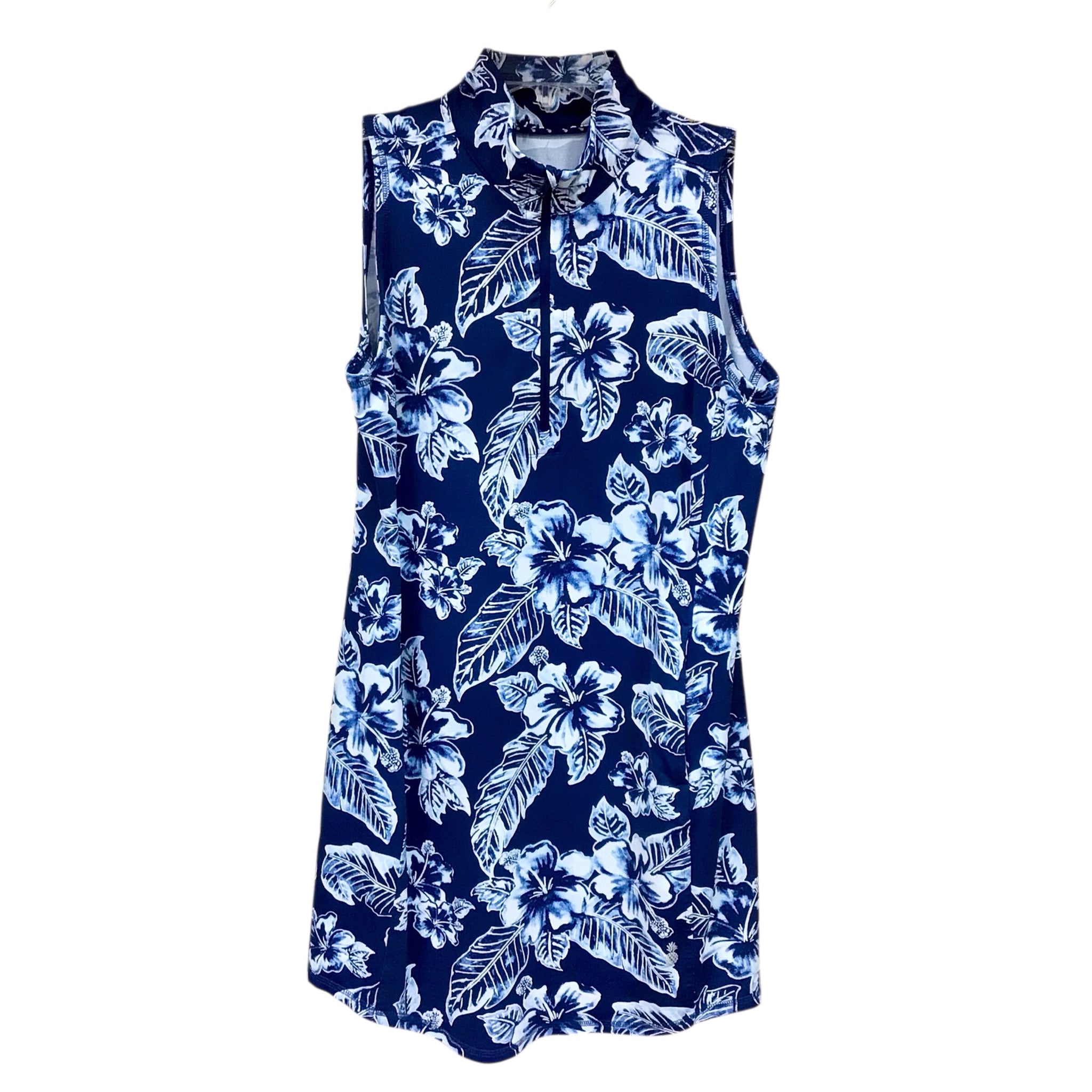 Tommy Bahama Blue Floral Sleeveless Dress Size Petite Small