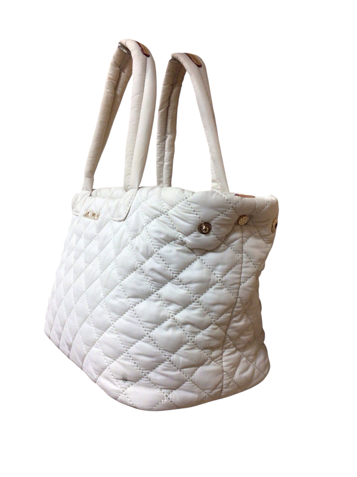 MZ Wallace Cream Quilted Nylon Crossbody Satchel Bags