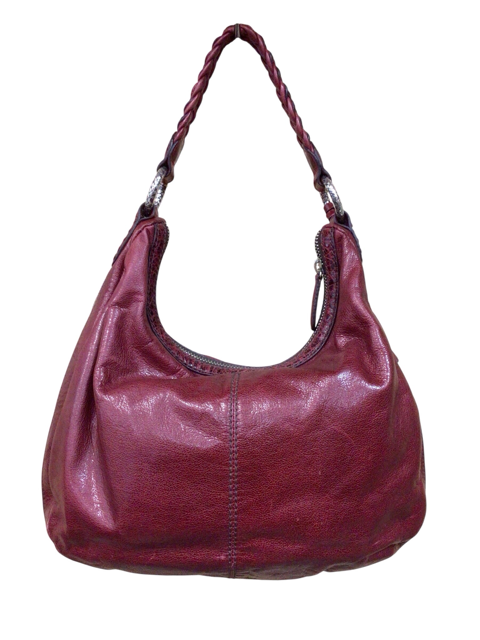 Brighton Florencia Valencia Red Leather Hobo Shoulder Bag