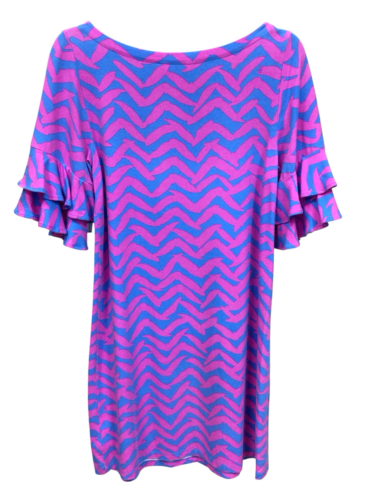 Lilly Pulitzer "Lula" Pink & Blue Short Sleeve Dress Size Medium