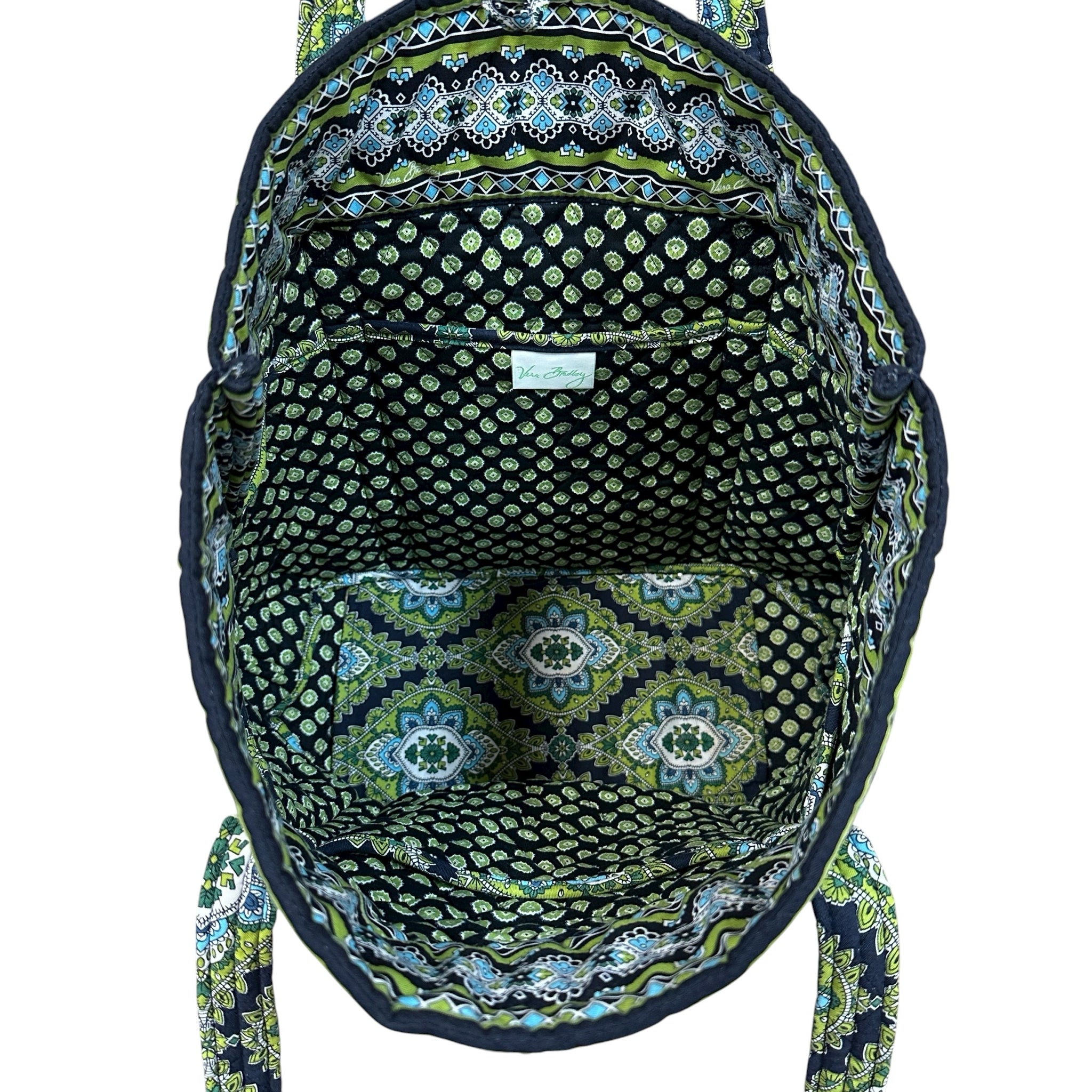 Vera Bradley Green & Navy Tote Bag