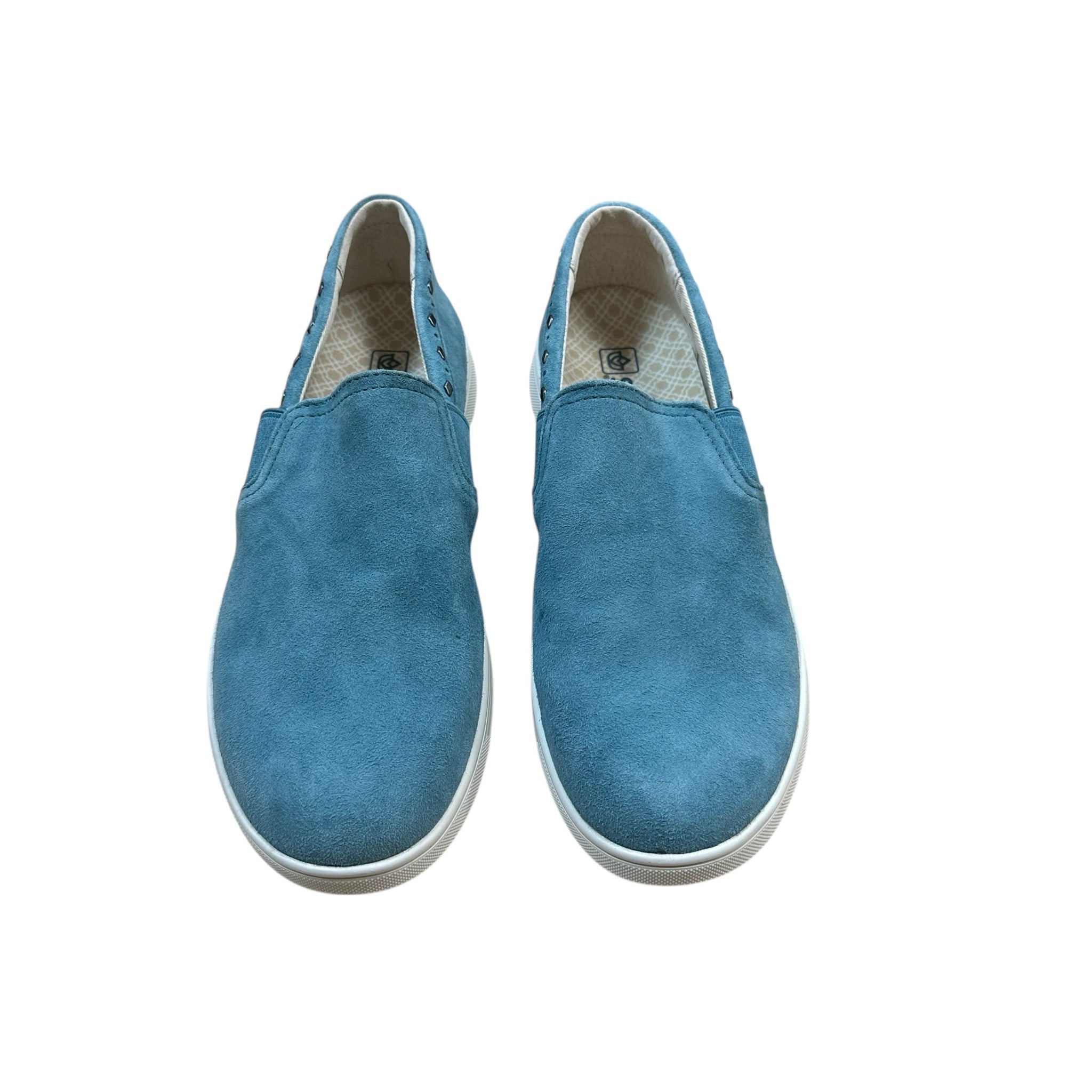 Spenco "Santa Barbara Rivet" Slip On Blue Suede Sneaker Size 10