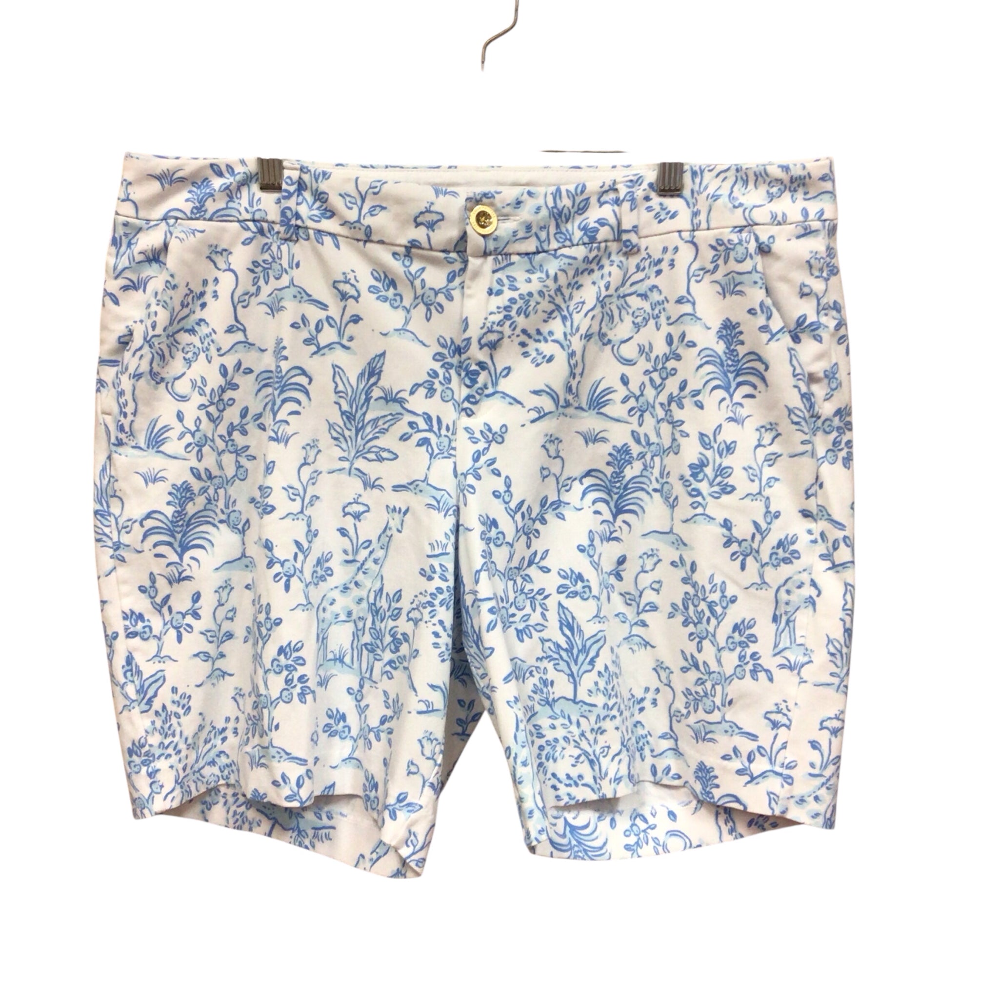 Lilly Pulitzer Blue & White Floral Shorts Size 16