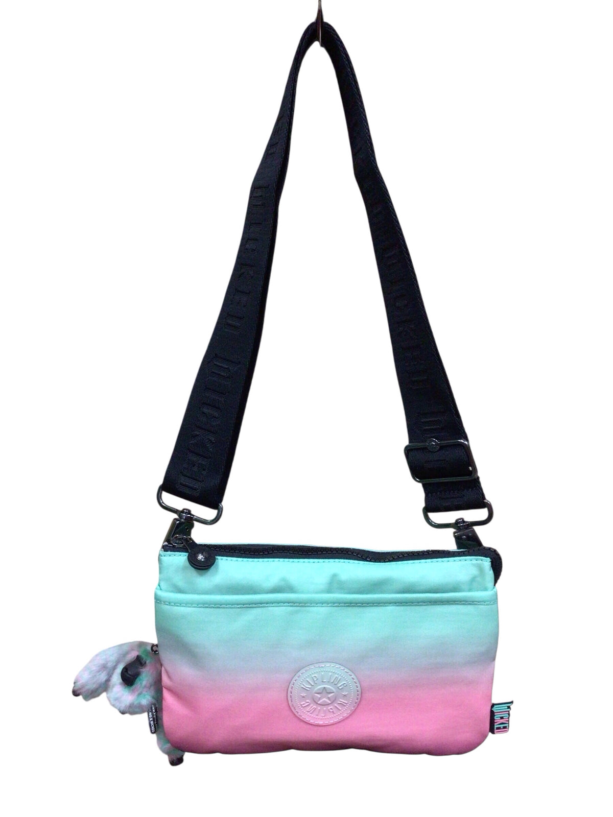 Kipling "Wicked" Ombre Green & Pink Nylon Crossbody Bag