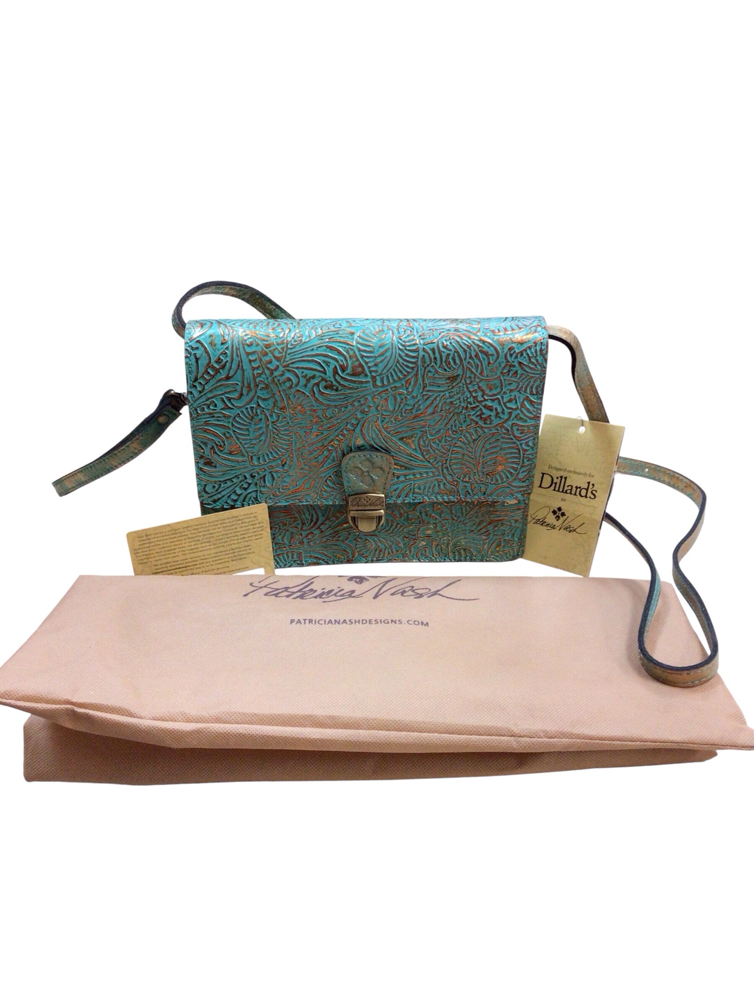 Patricia Nash "Lanza Organizer" Pastel Turquoise Crossbody Bag