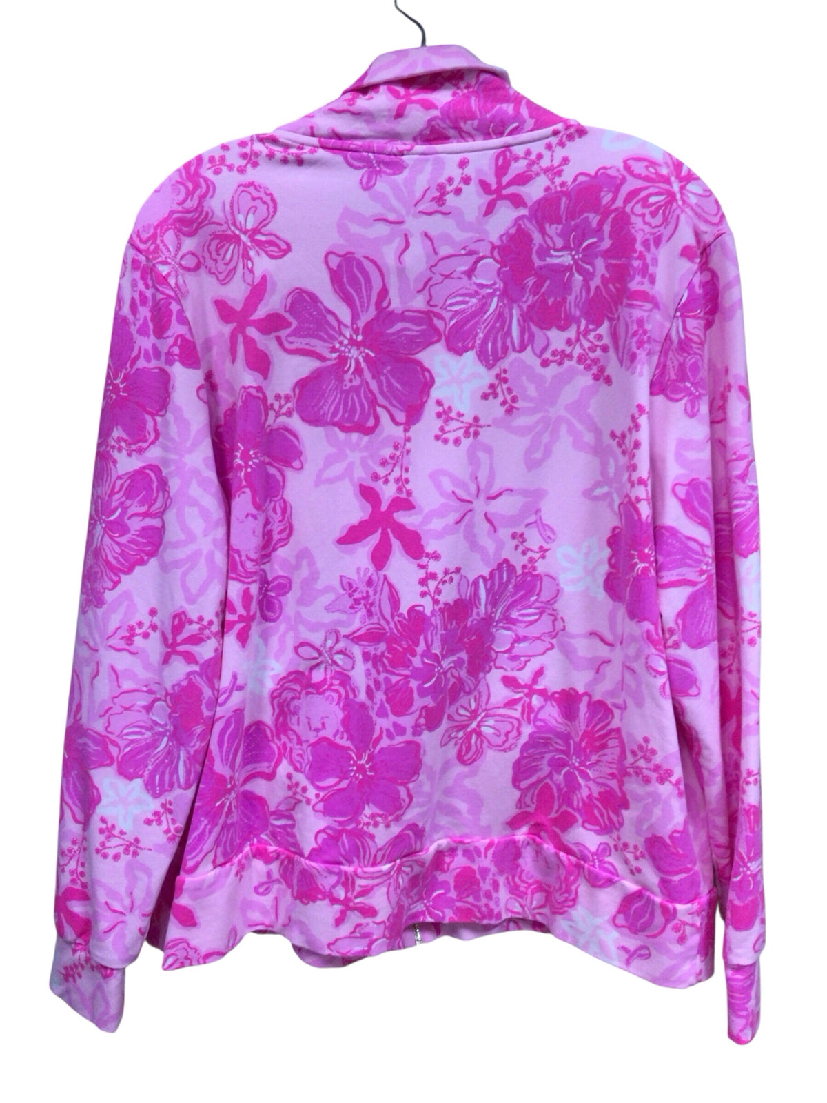 Lilly Pulitzer "Eleni" UPF 50+ "Parigi Pink Supporting Squad" Zip Up Size XL