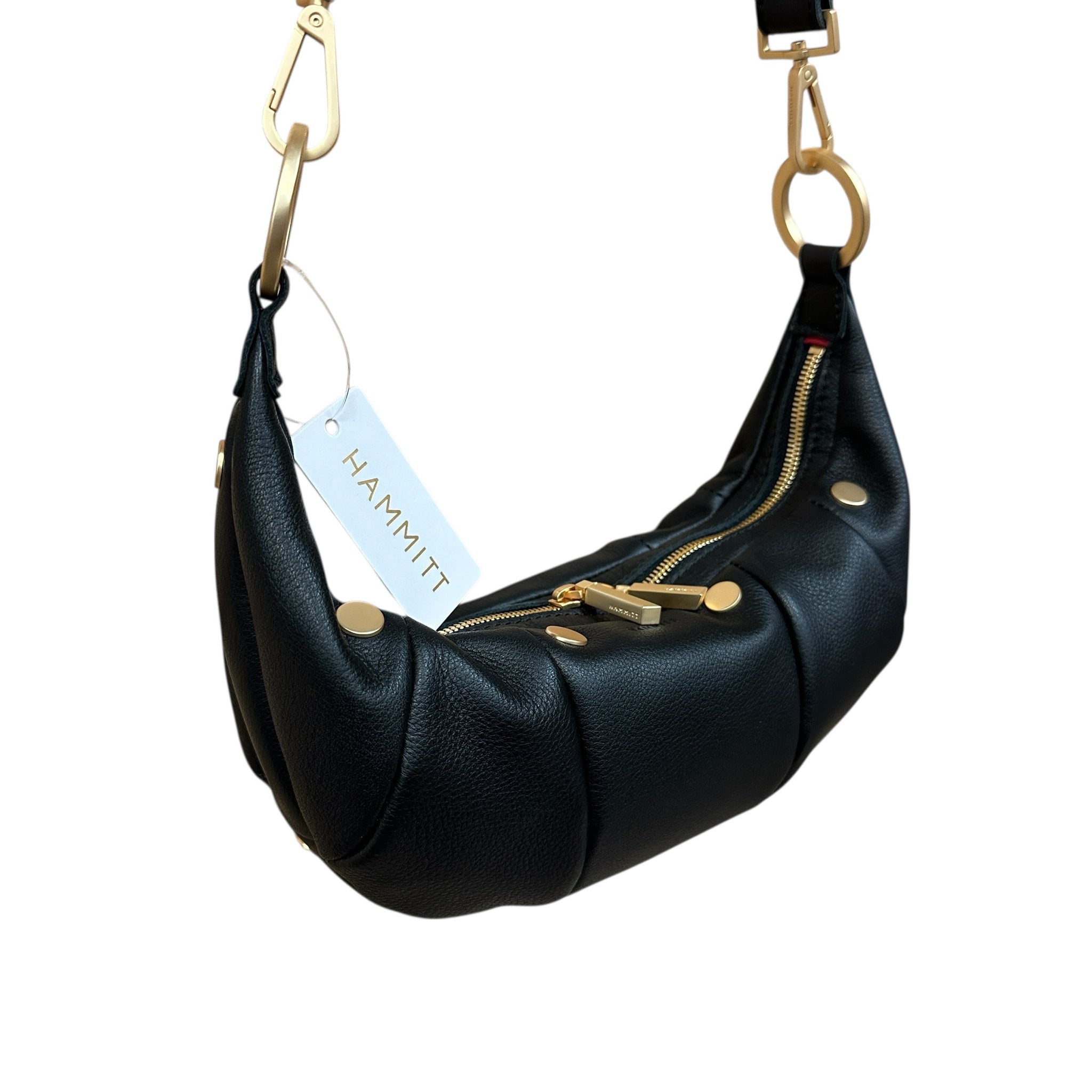 Hammitt Erica Small Black &  Brushed Gold Leather Crossbody Bag