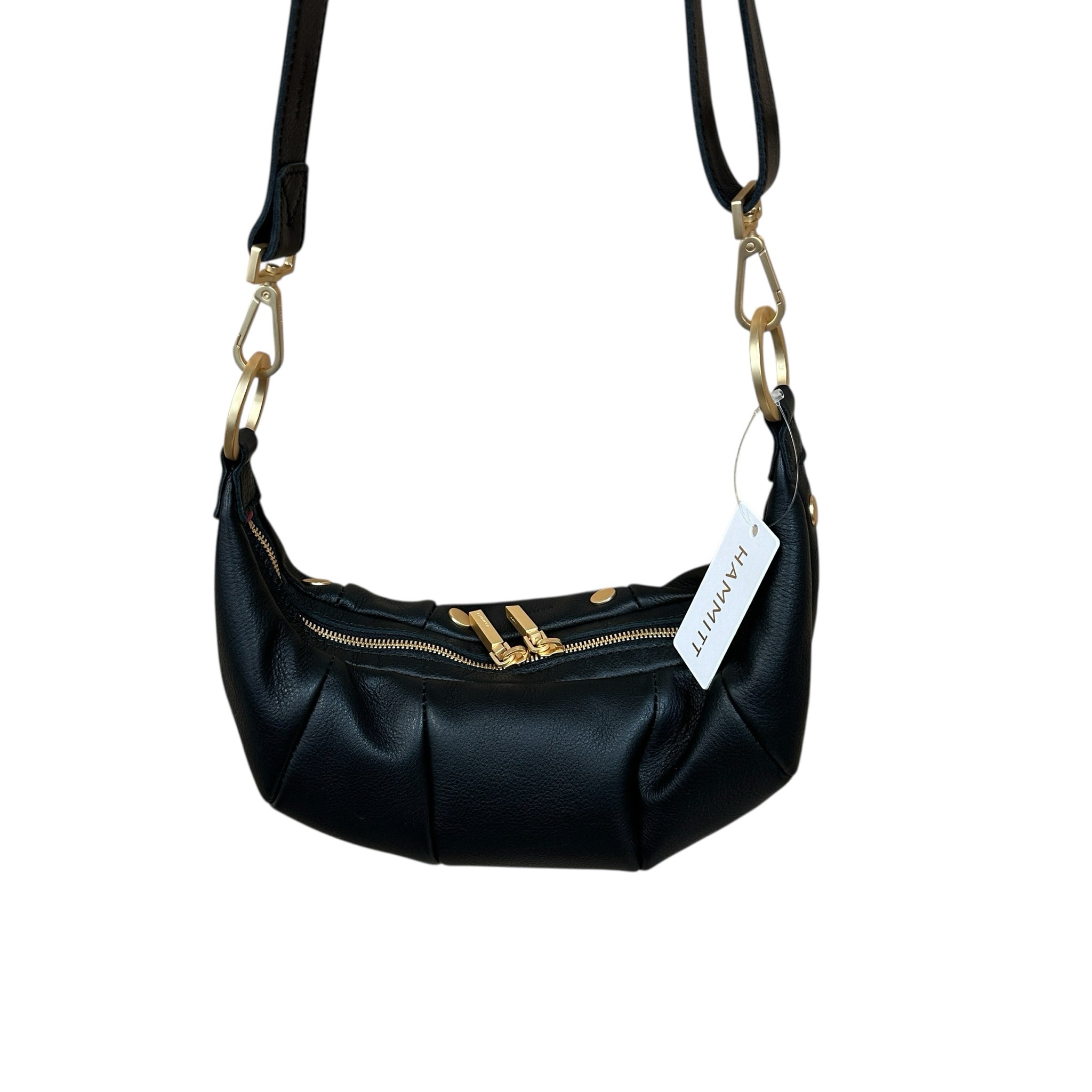 Hammitt Erica Small Black &  Brushed Gold Leather Crossbody Bag