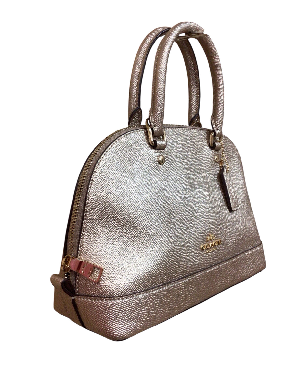 Coach F22315 "Mini Sierra" Platinum/Gold Satchel