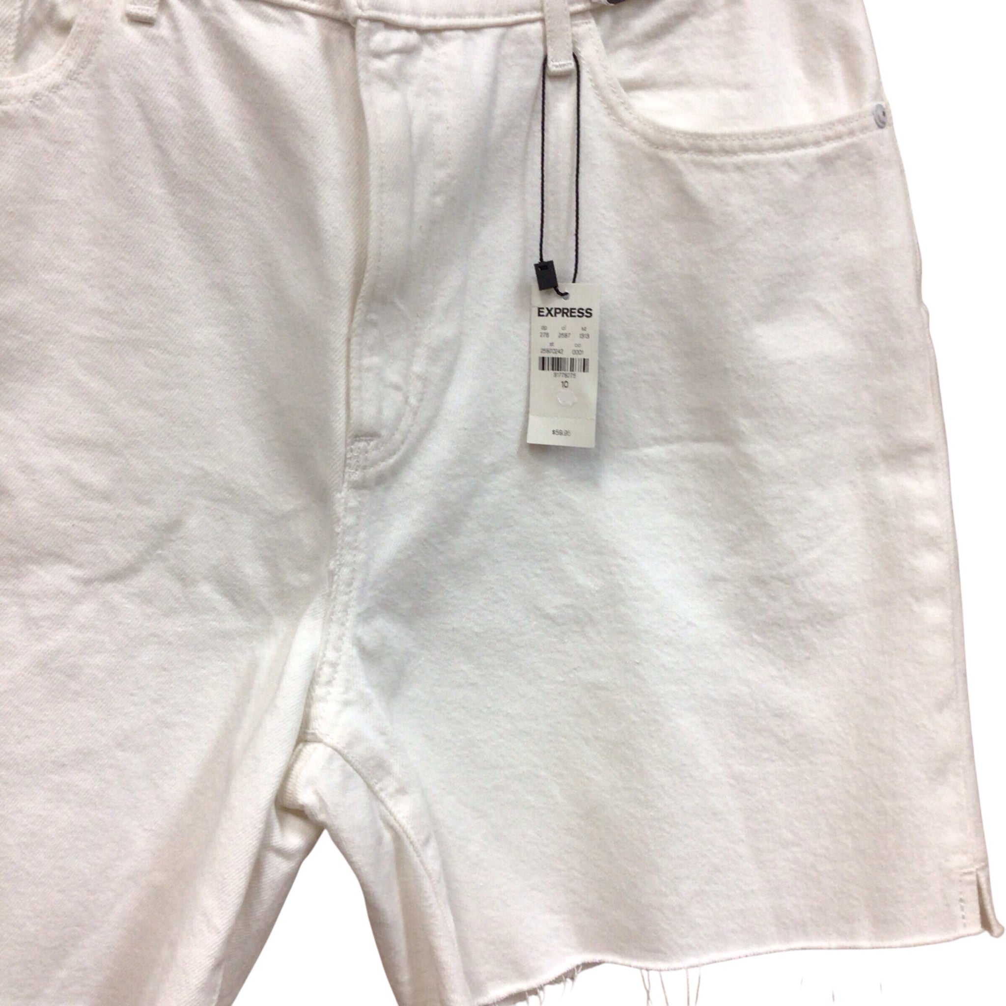 Express White Denim Shorts Size 10 NWT