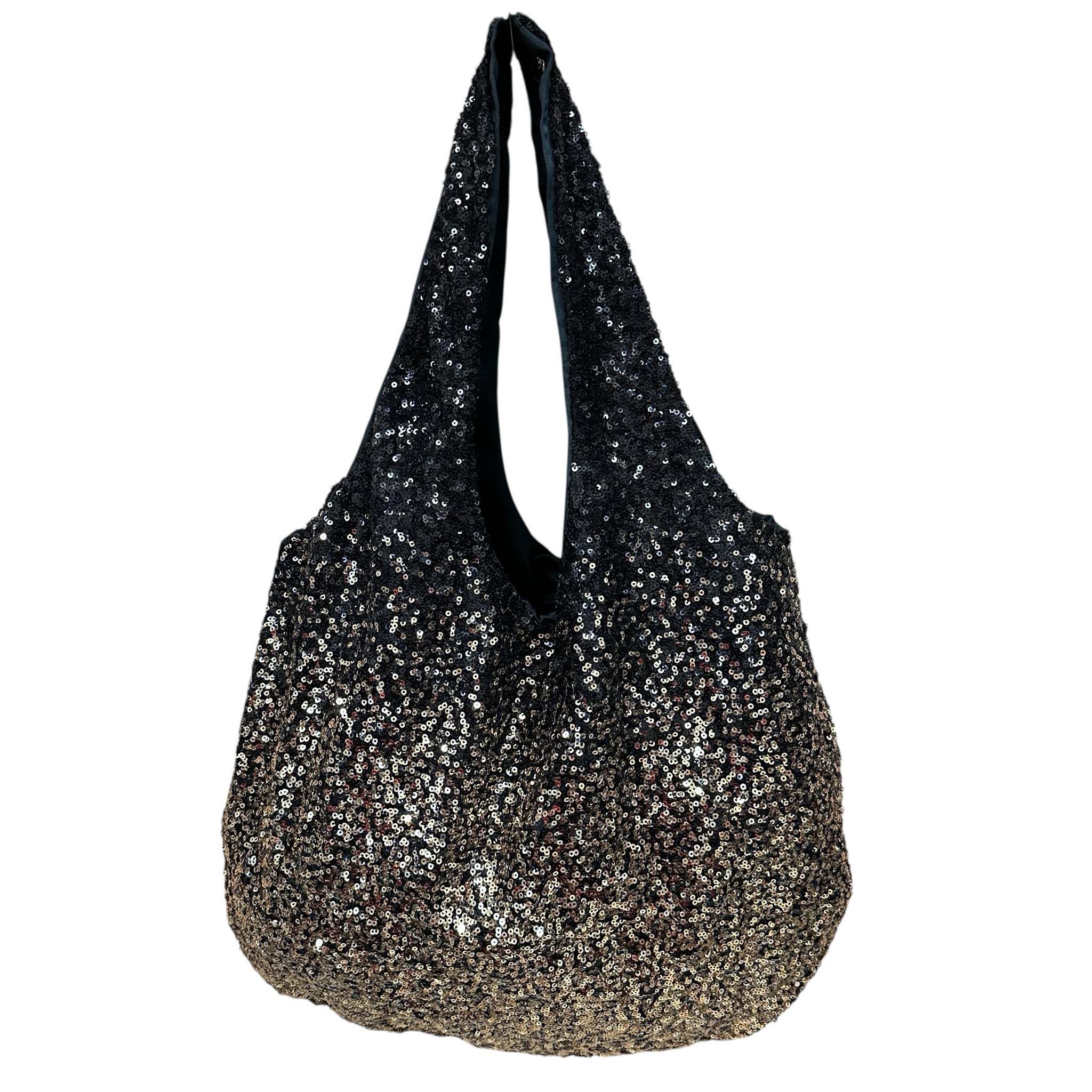 Fashion Black & Gold Sequined Shoulder Bag