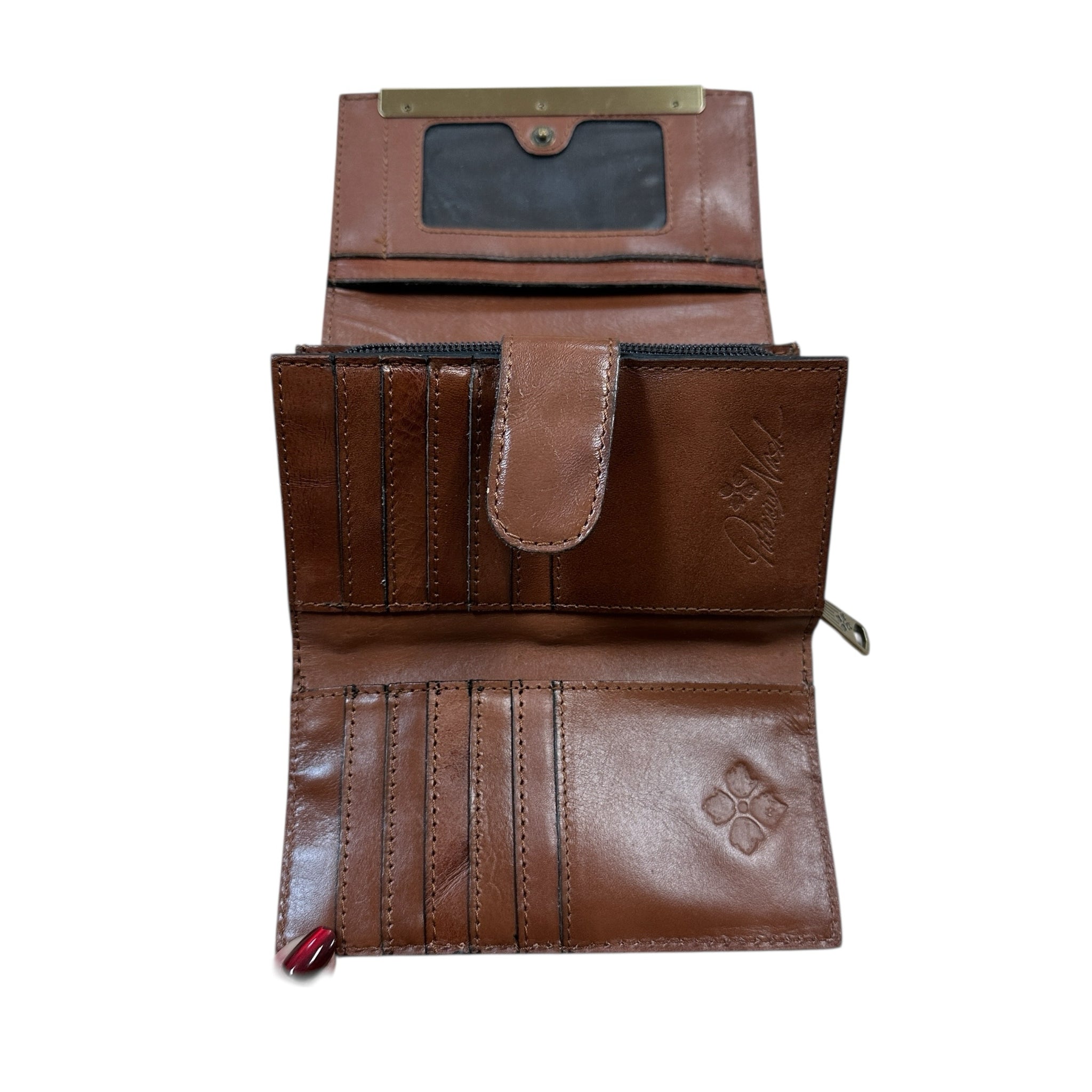 Patricia Nash Oliveri Map Brown Leather Wallet