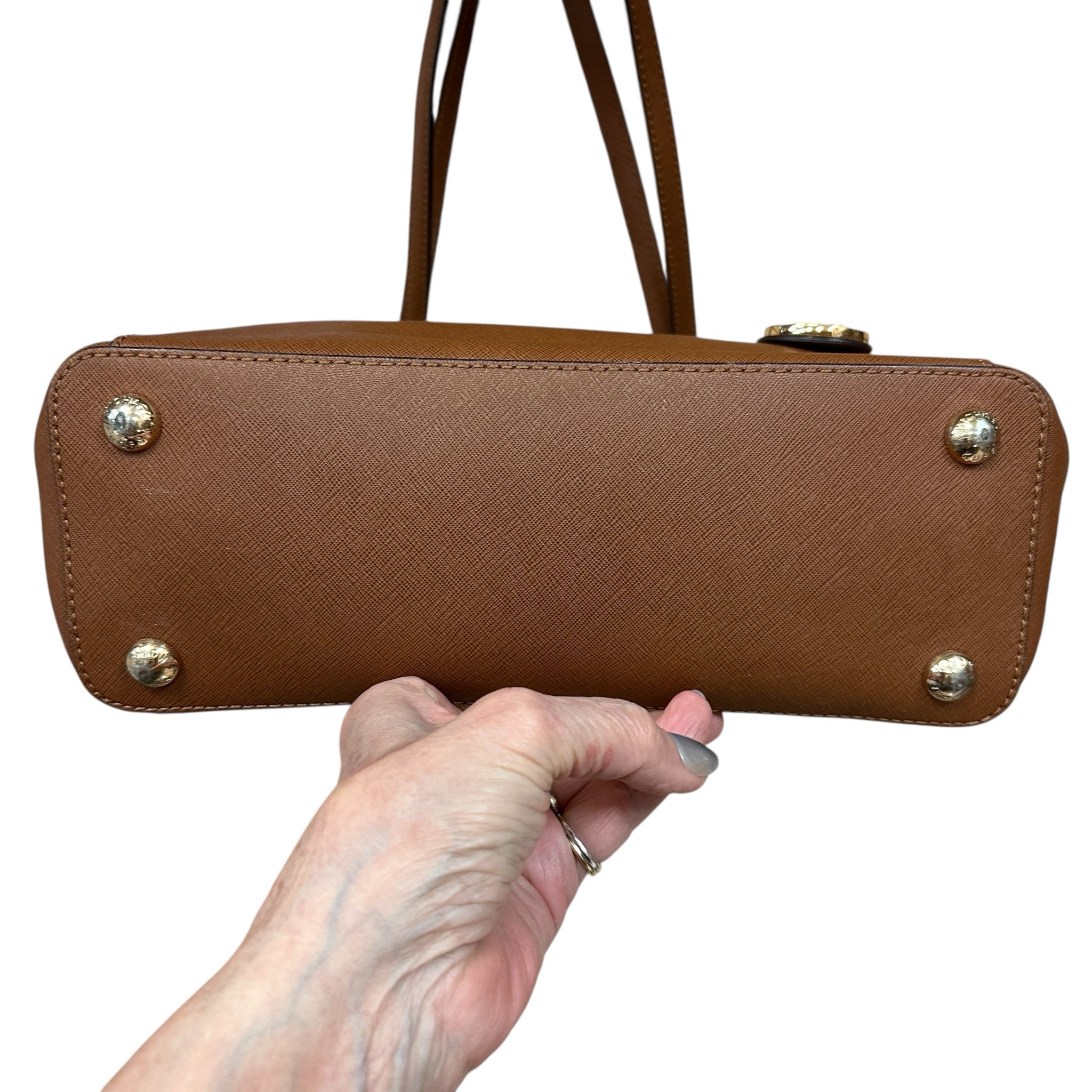 Michael Kors "Jet Set" Brown Leather Tote Bag