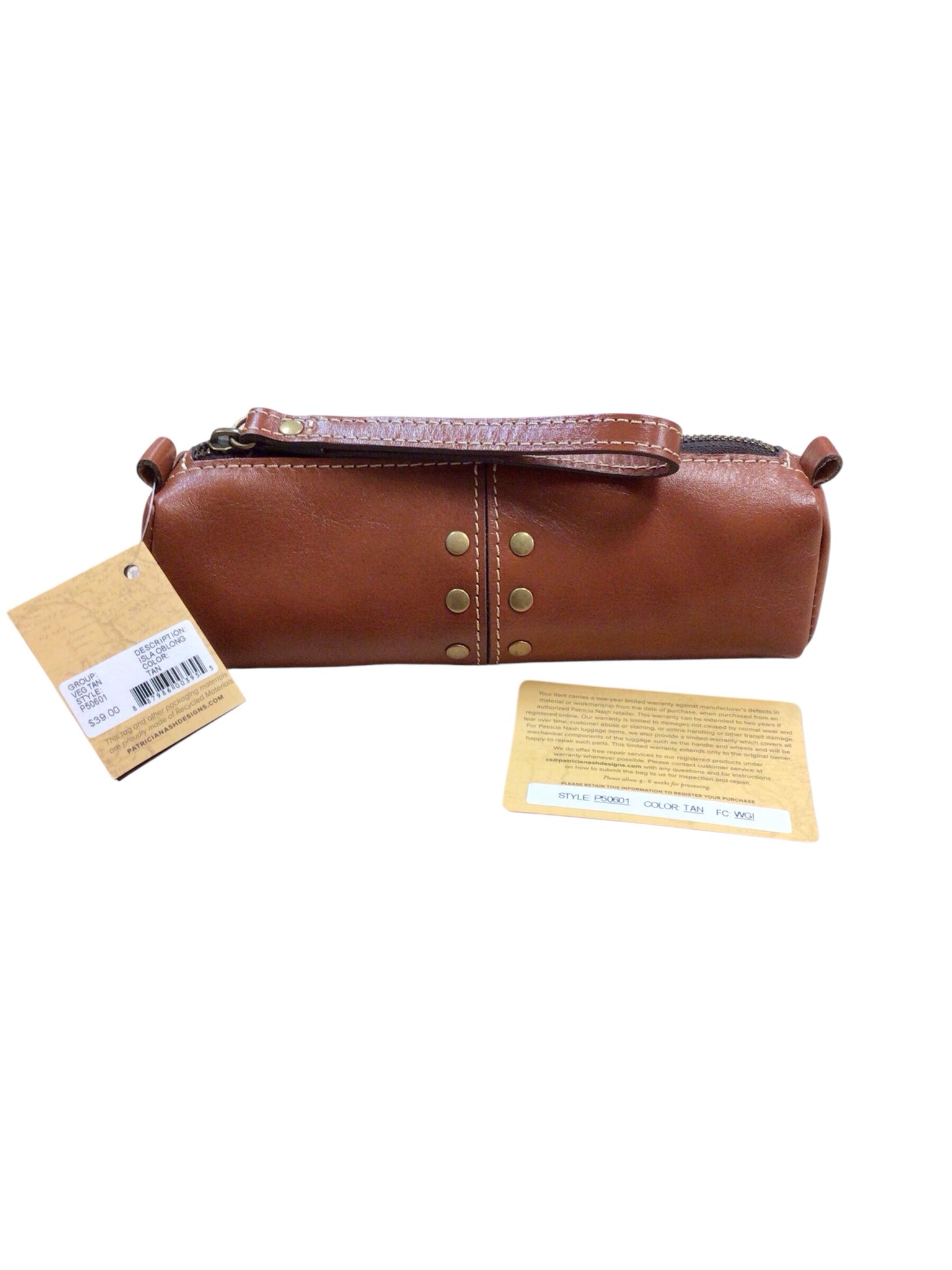 Patricia Nash "Isla" Oblong Leather Wristlet Bag NWT