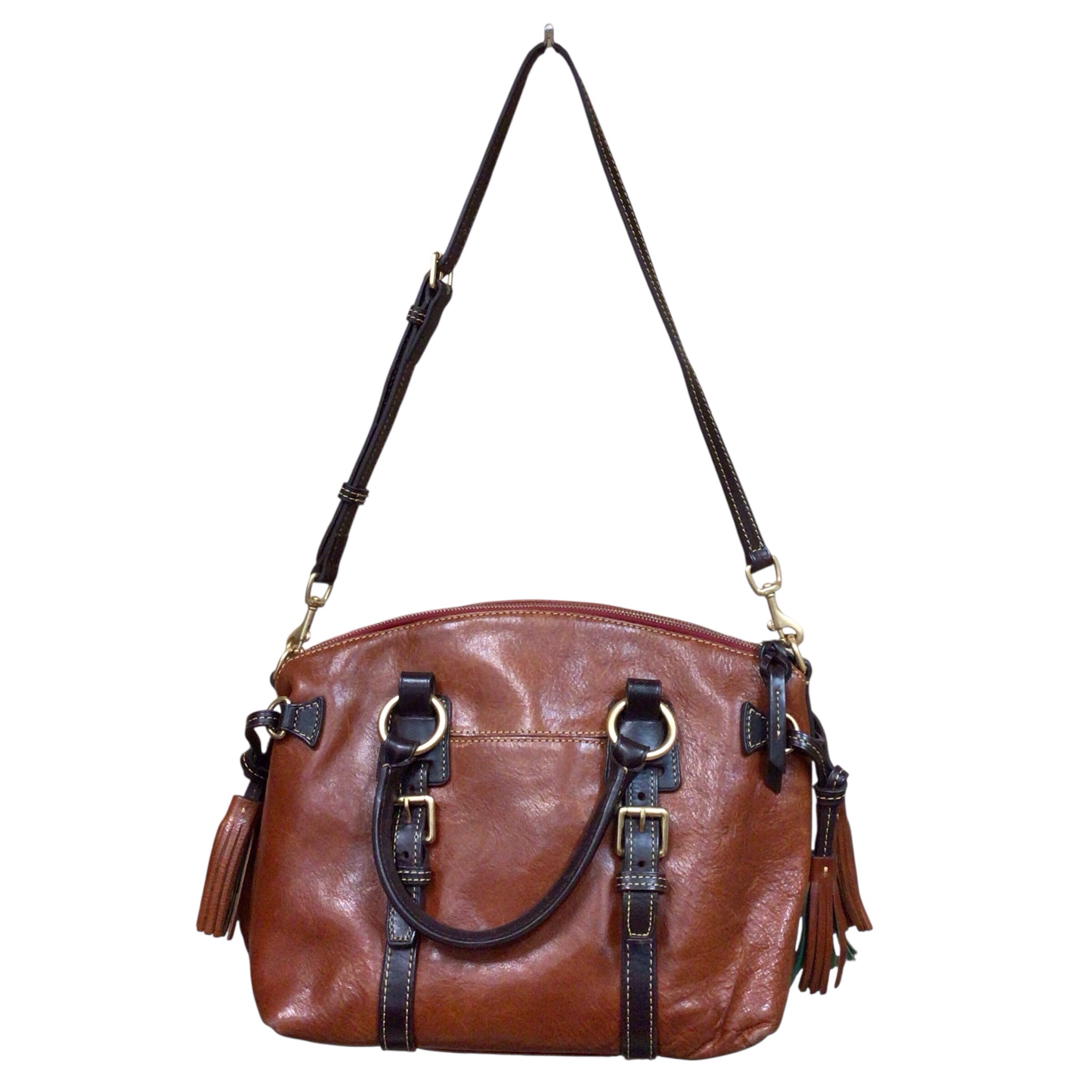 Dooney & Bourke Brown Florentine Leather Satchel Shoulder Bag