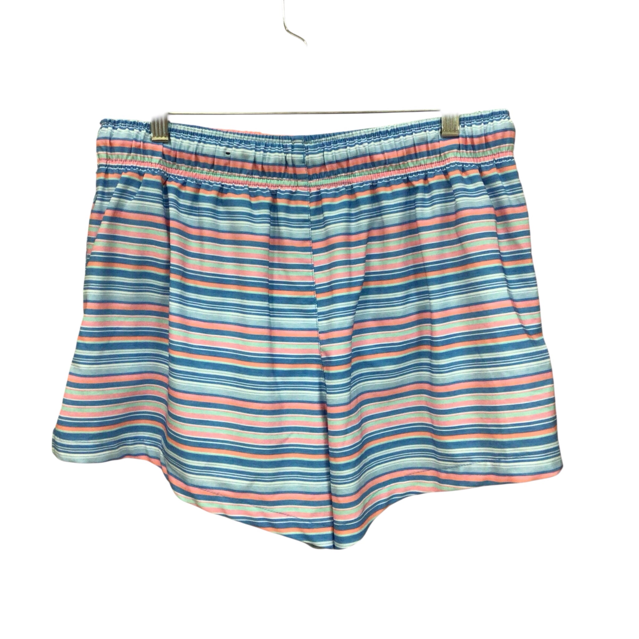 Ocean + Coast Blue & Orange Striped Board Shorts Size Large
