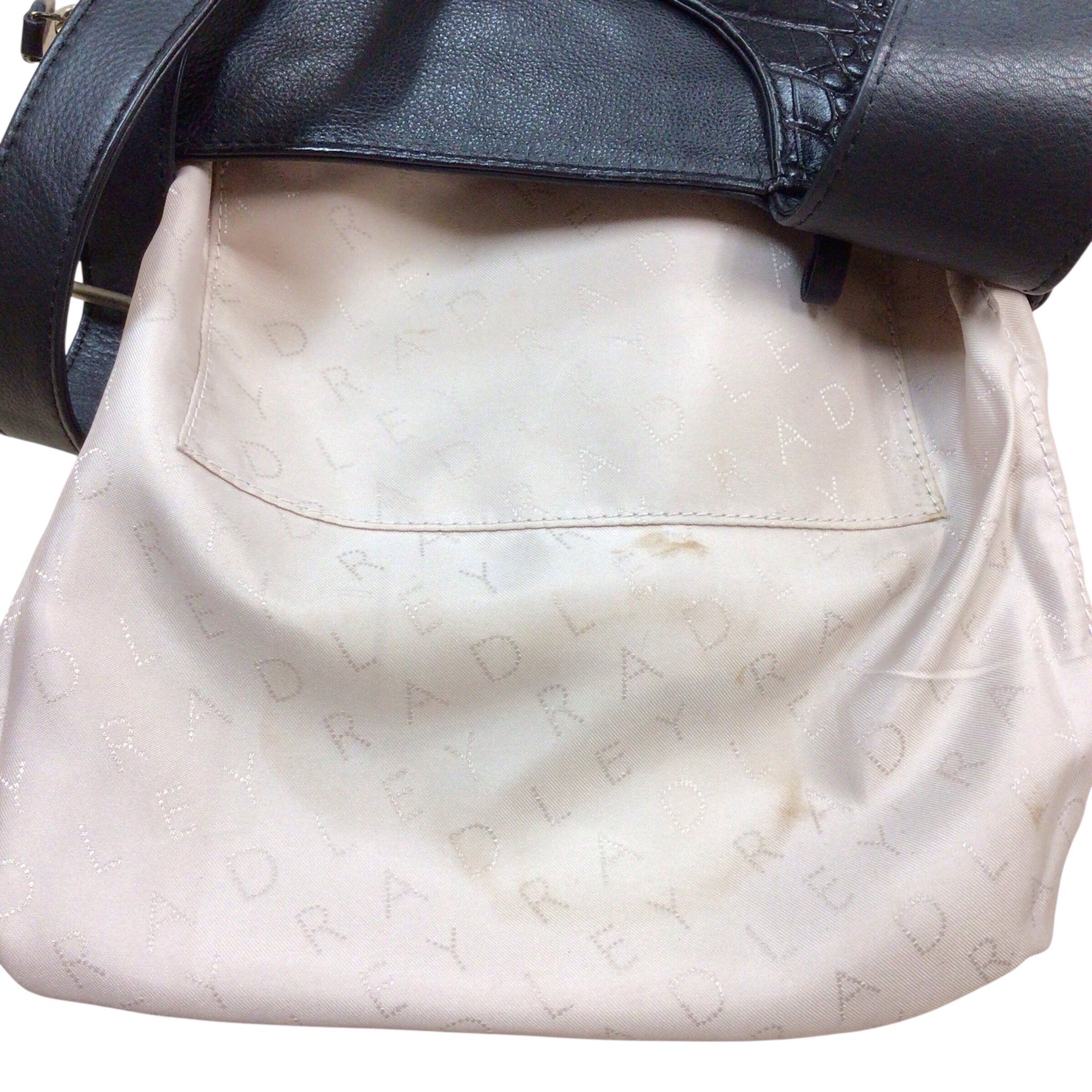 Radley London Pockets 2.0 Faux Croc Leather Black Crossbody Bag